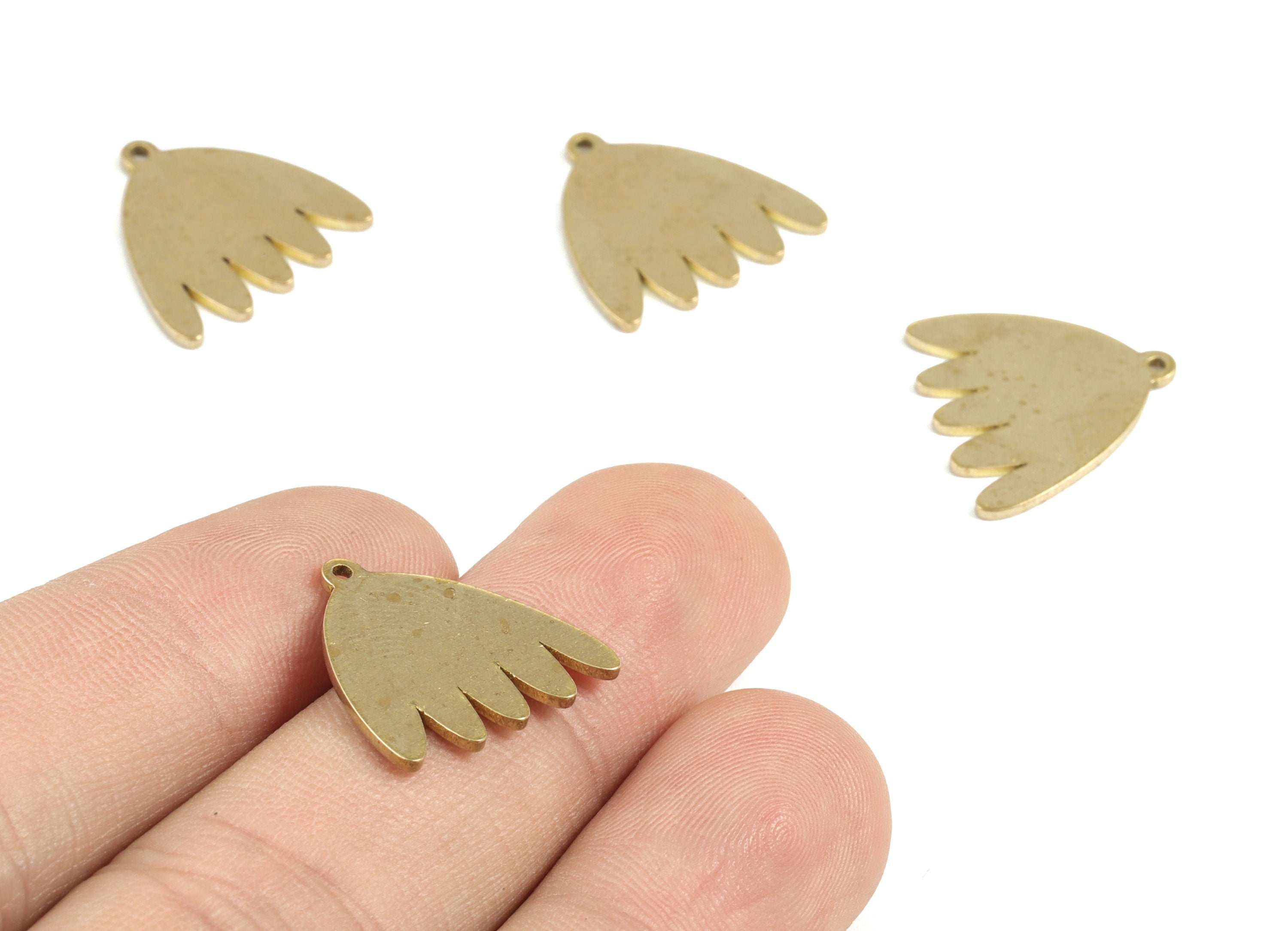 Personalized stamping blank - Brass Mountain Earring Charms - Raw Brass Mountain Pendant - Earring Findings -  17.82x17.4x1.04mm - PP3749 - DOMEDBAZAAR