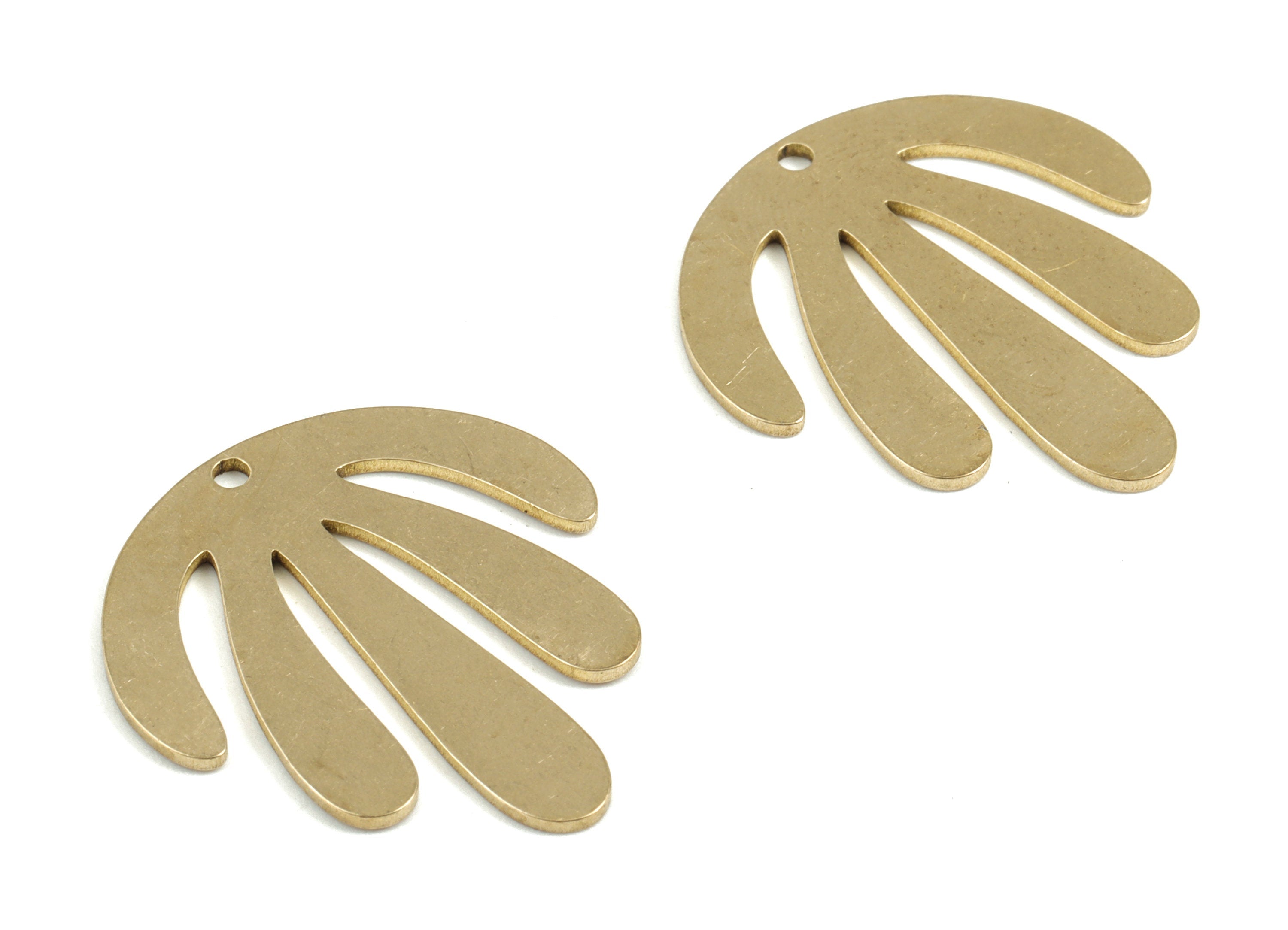 Brass Petal Earring Charms - Raw Brass Petal Pendant - Earring Findings - Jewelry Supplies - 27.28x25.14x0.92mm - PP3712 - DOMEDBAZAAR
