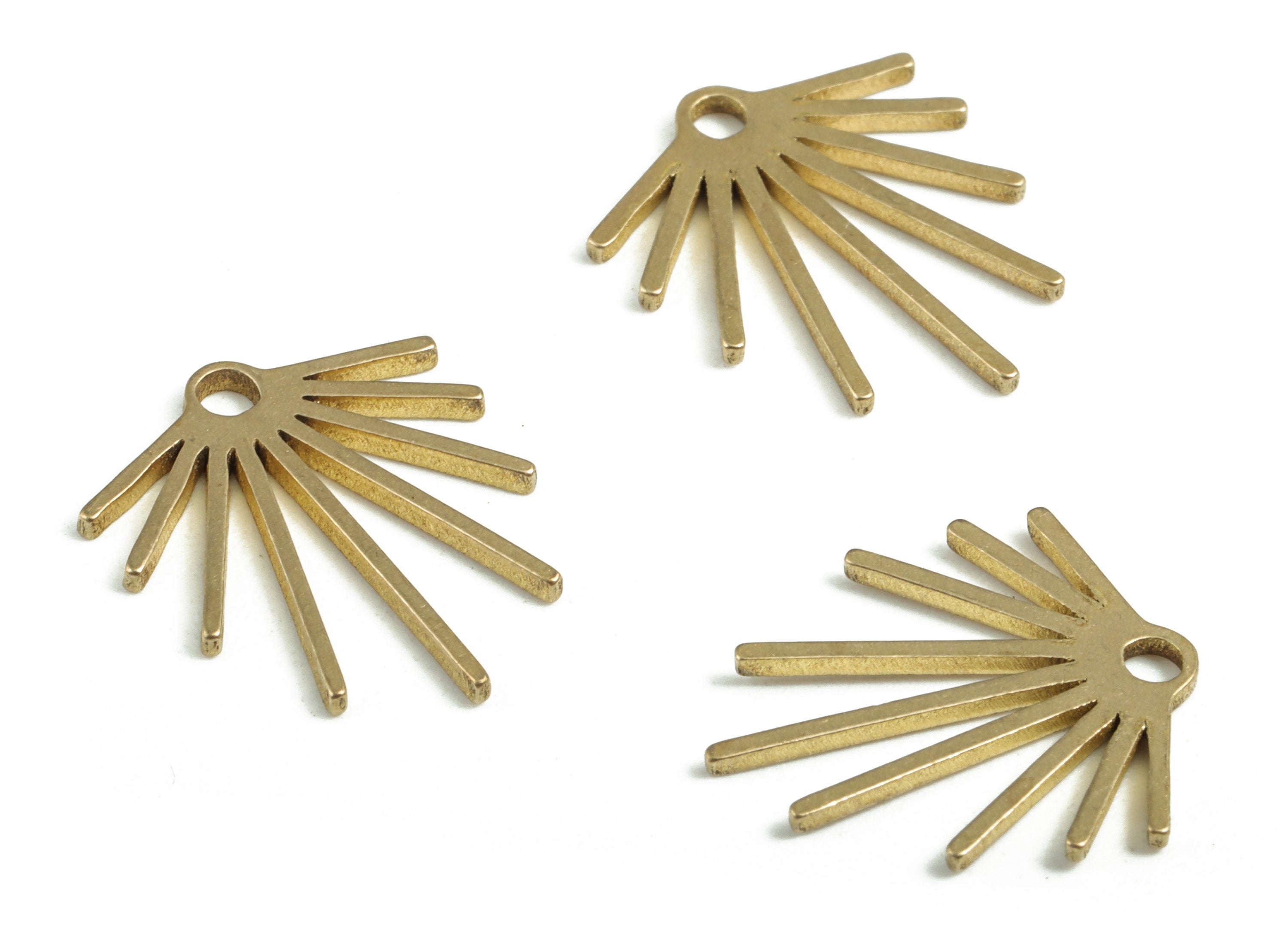 Brass Fringe Earring Charms - Raw Brass Fringe Pendant - Earring Findings - Jewelry Supplies - 16.1x13.95x0.95mm - PP3737 - DOMEDBAZAAR
