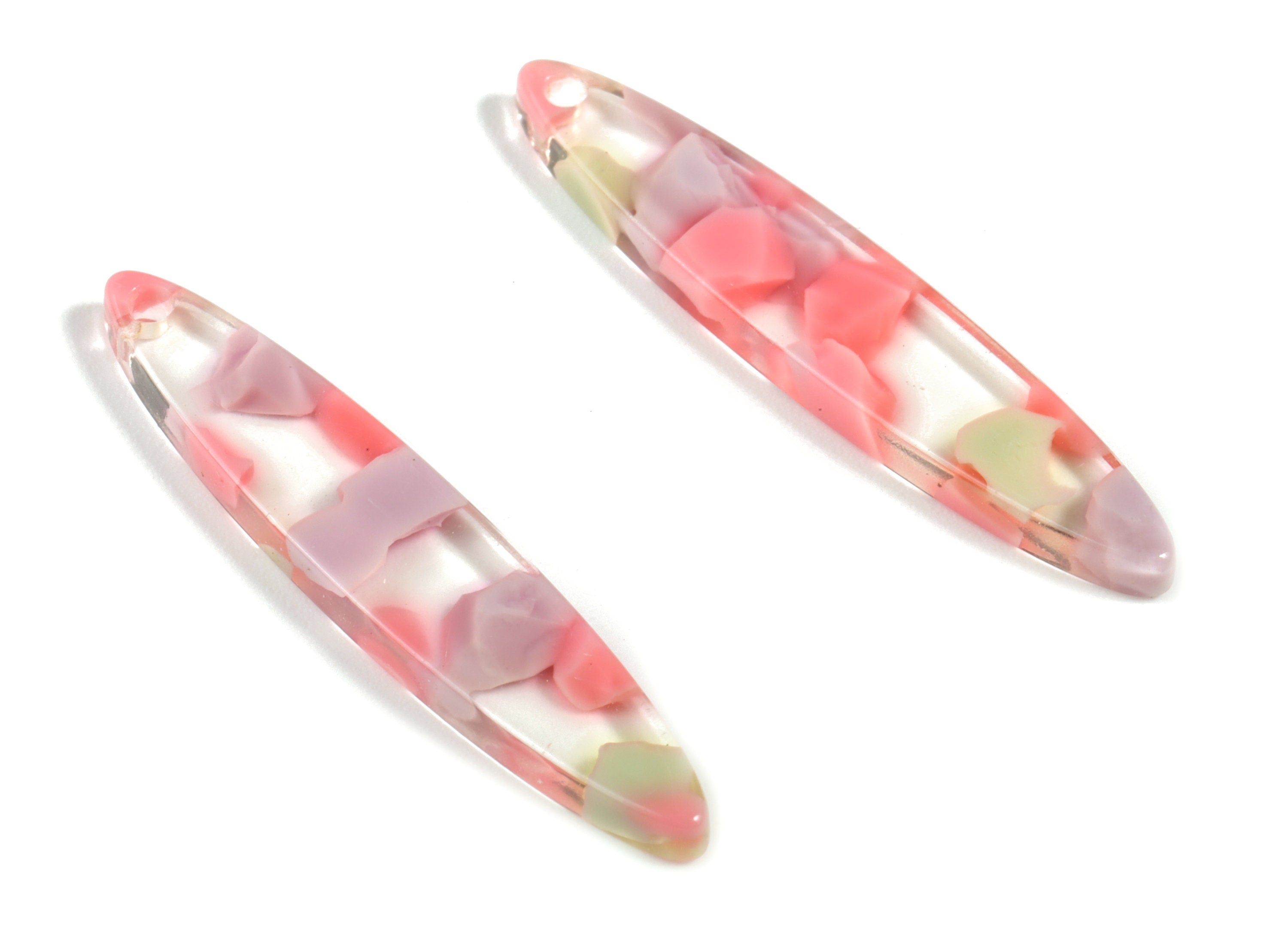Acetate Acrylic Bar Earring Charm - Bar Pendant - Earring Findings - Jewelry Supplies - Color Code:A554 - 35.43x6.95x2.59mm - AC1399-A554 - DOMEDBAZAAR