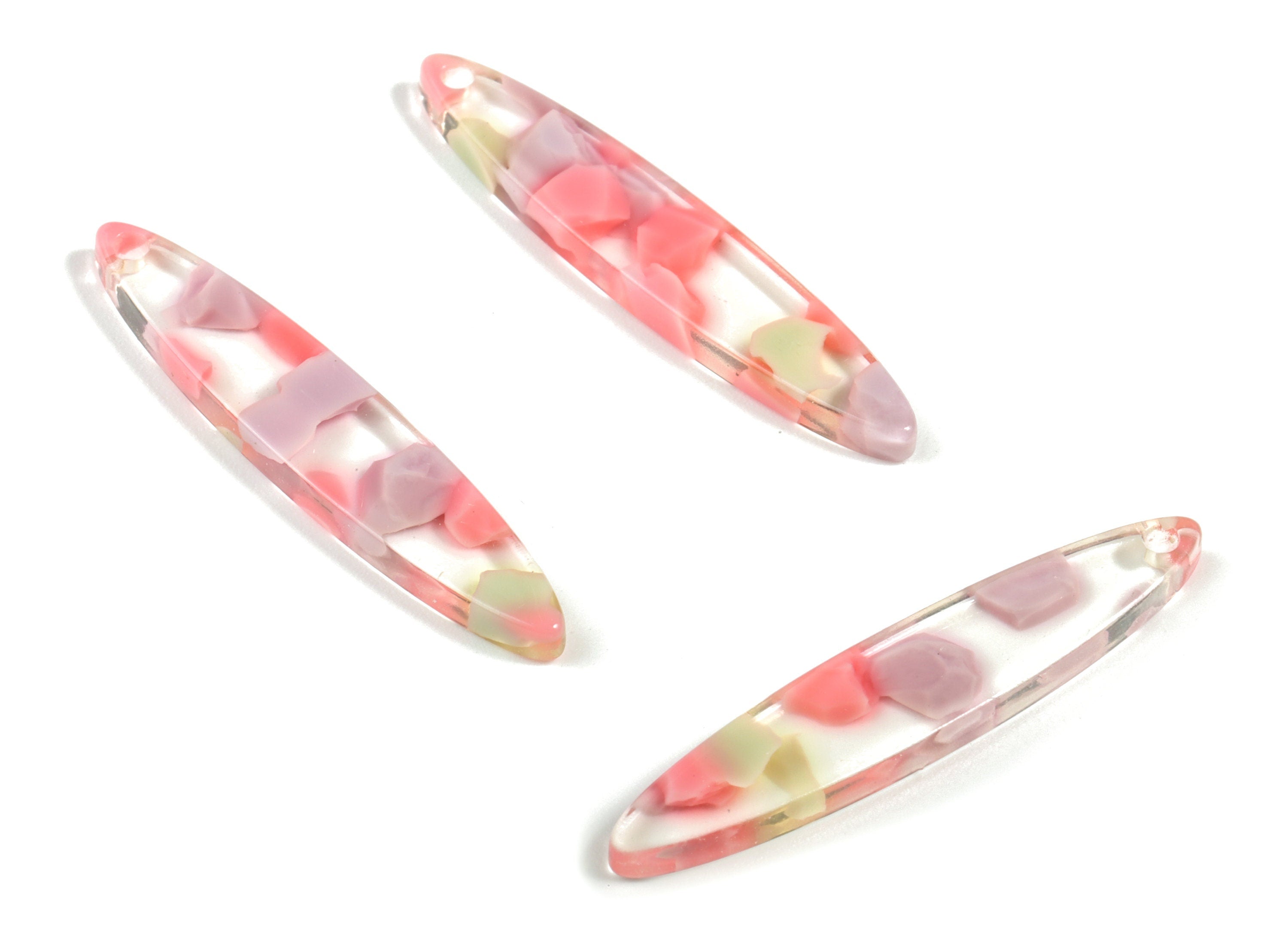 Acetate Acrylic Bar Earring Charm - Bar Pendant - Earring Findings - Jewelry Supplies - Color Code:A554 - 35.43x6.95x2.59mm - AC1399-A554 - DOMEDBAZAAR