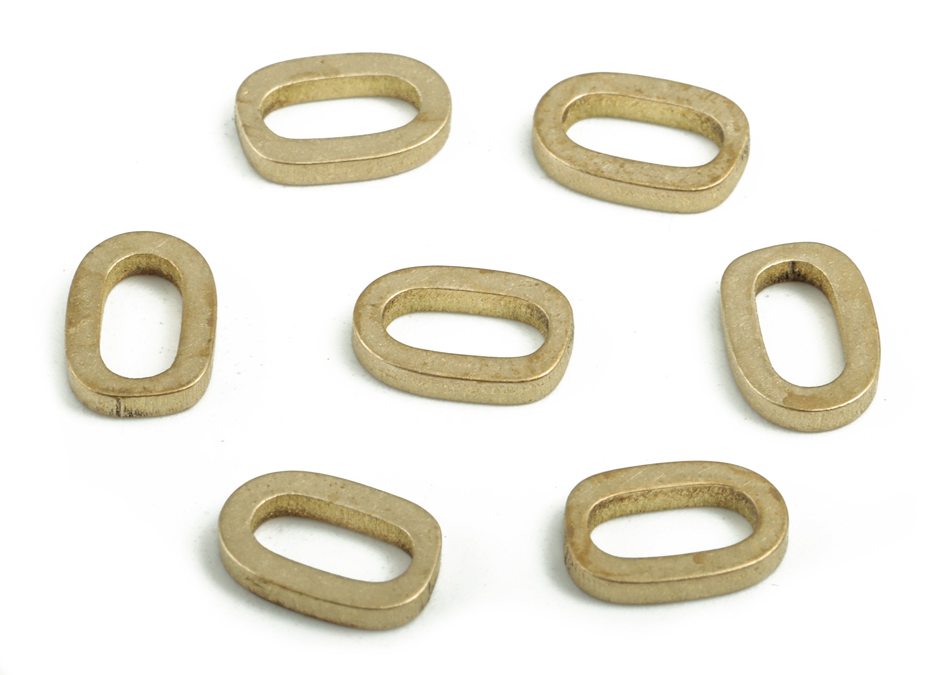 Brass Oval Earring Charms - Raw Brass Oval Pendant - Earring Findings - DIY Jewelry Supplies - 9.4x6.35x1.46mm - PP3744 - DOMEDBAZAAR