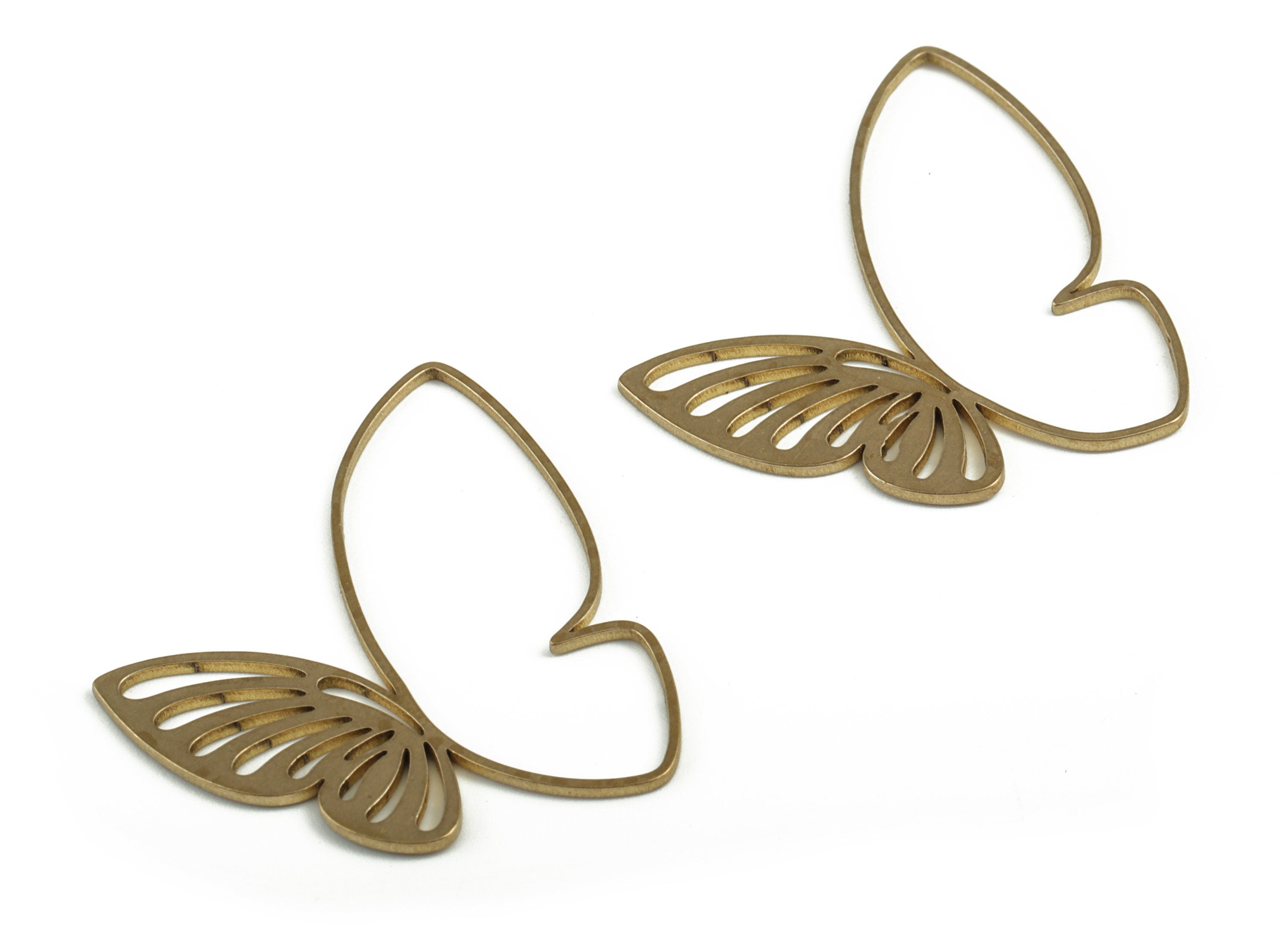 Brass Butterfly Earring Charms - Raw Brass Butterfly Pendant - Earring Findings - Jewelry Supplies - 35.67x34.78x0.97mm - PP3741 - DOMEDBAZAAR