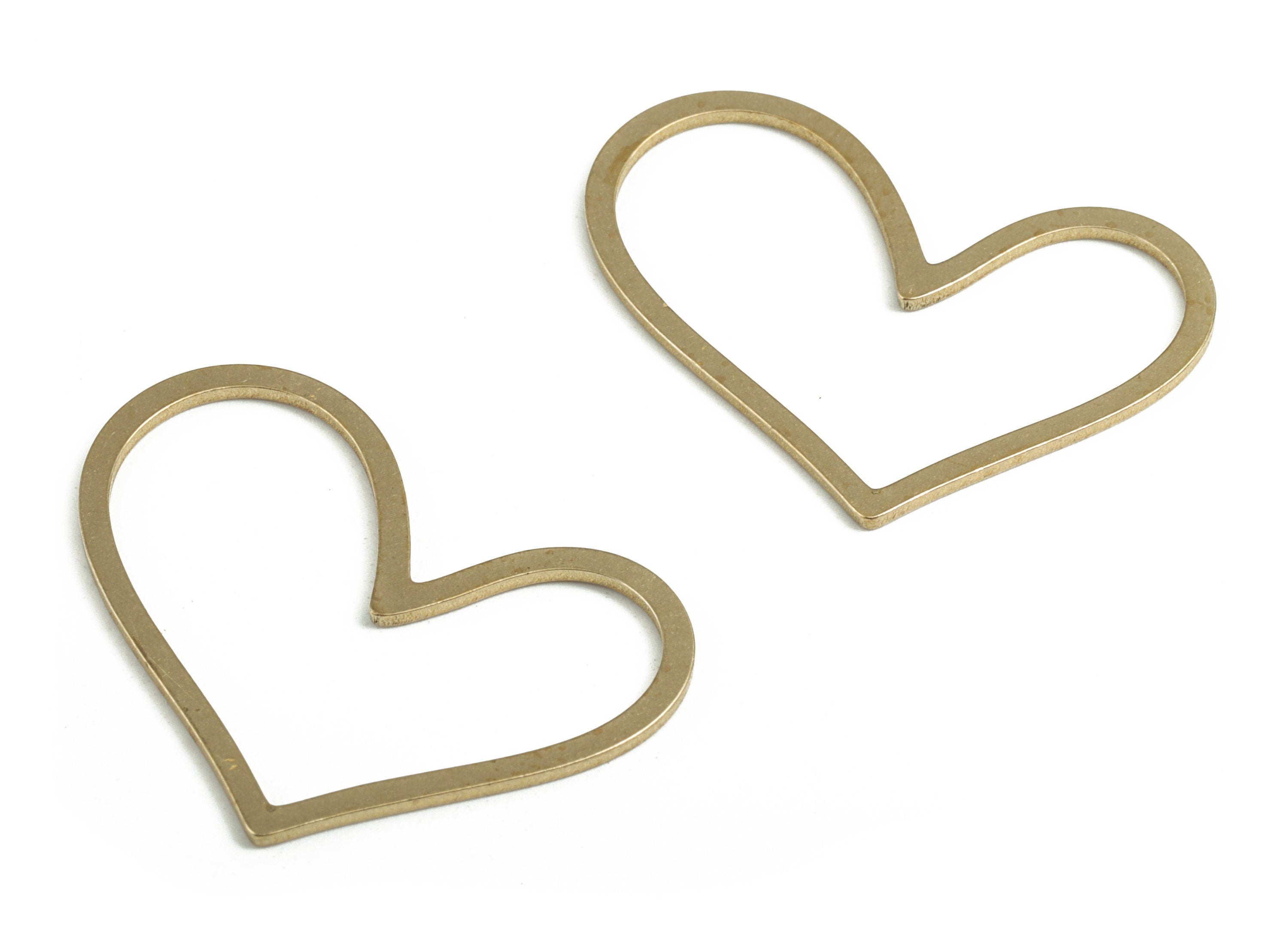 Brass Hollow Heart Shape Pendant Charms - Raw Brass Heart Earrings – Earring Findings - Jewelry Making Supply - 27.14x18.64x0.93mm - PP3753 - DOMEDBAZAAR
