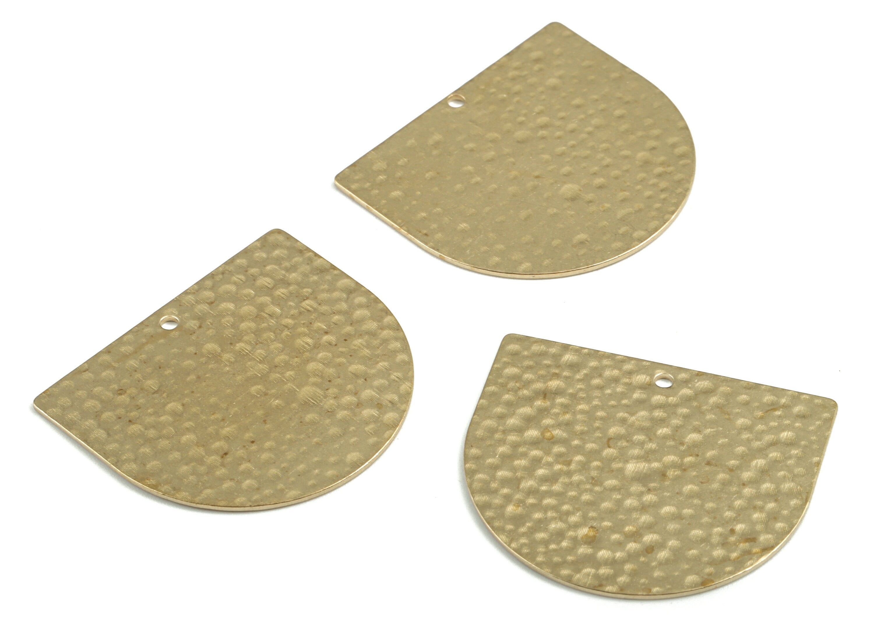 Brass Hammered D Earring Charms - Raw Brass D Pendant - Earring Findings - DIY Jewelry Making Supplies - 33.36x29.29x0.83mm - PP3682 - DOMEDBAZAAR