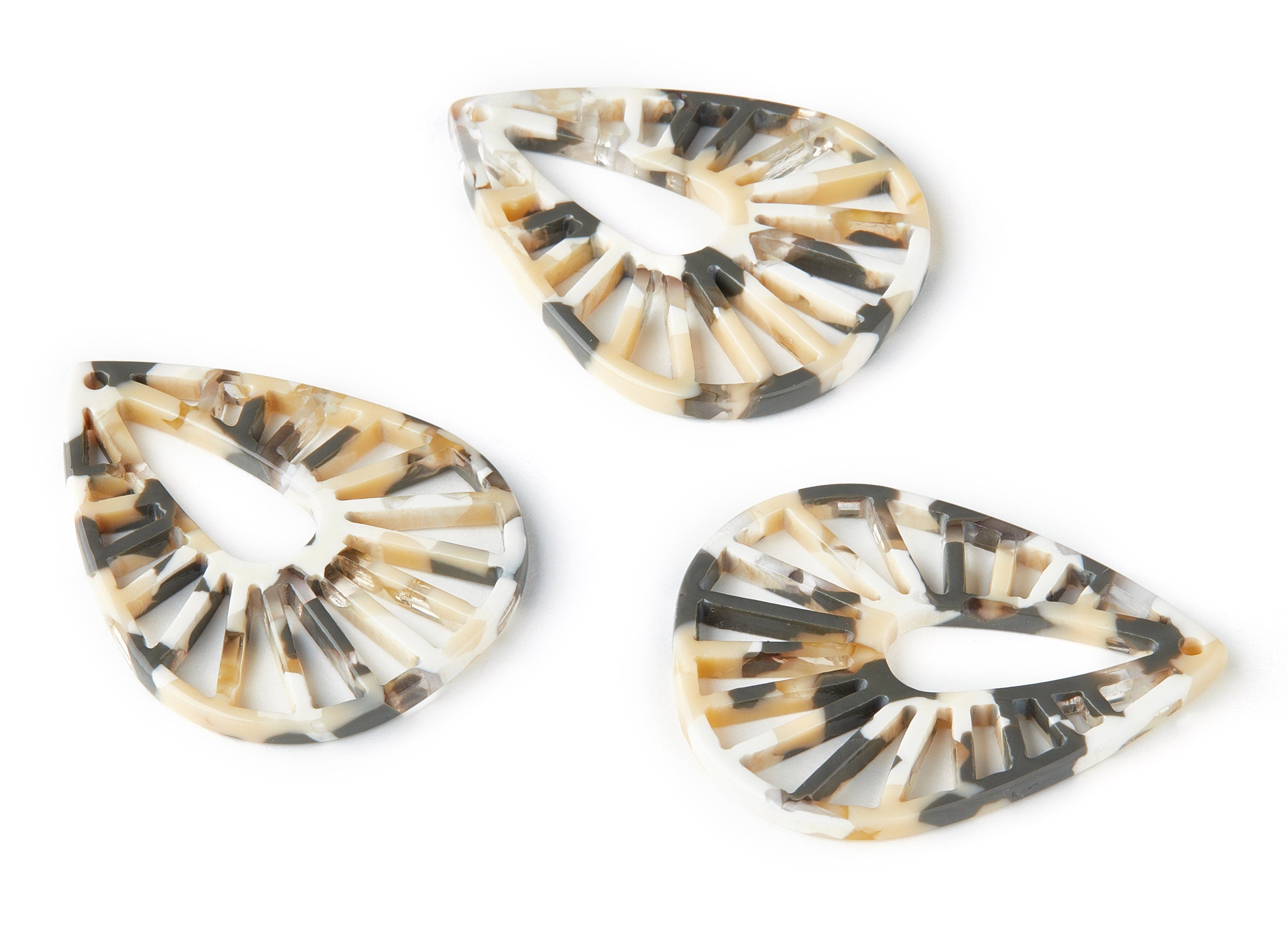 Acetate Drop Charms - Drop Earring and Pendant - Earring Findings - Jewelry Supplys  - Color Code: A210 - 41.92x32.8x2.66mm - AC1502-A210 - DOMEDBAZAAR