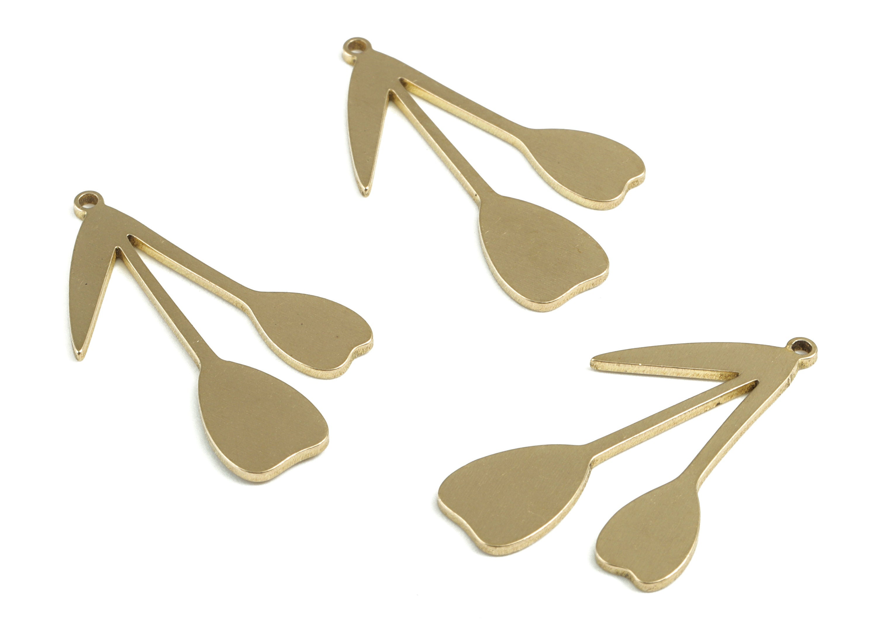 Brass Flower Earring Charms - Raw Brass Flower Pendant - Earring Findings - Jewelry Supplies - 31.26x20.29x1.01mm - PP3732 - DOMEDBAZAAR