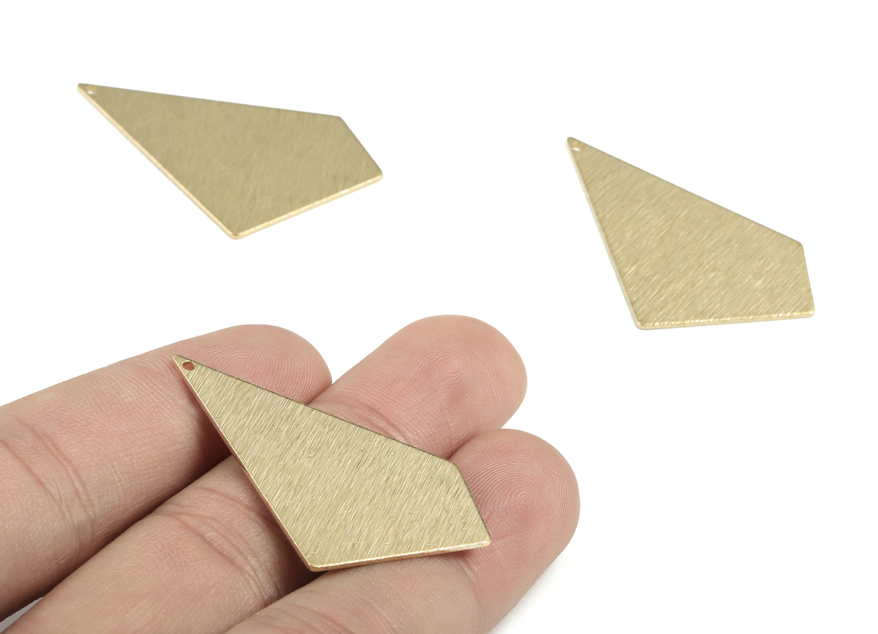 Brass Textured Geometry Earring Charms - Raw Brass Geometry Pendant - Earring Findings - Jewelry Supplies - 41.16x23.58x0.82mm - PP3629 - DOMEDBAZAAR