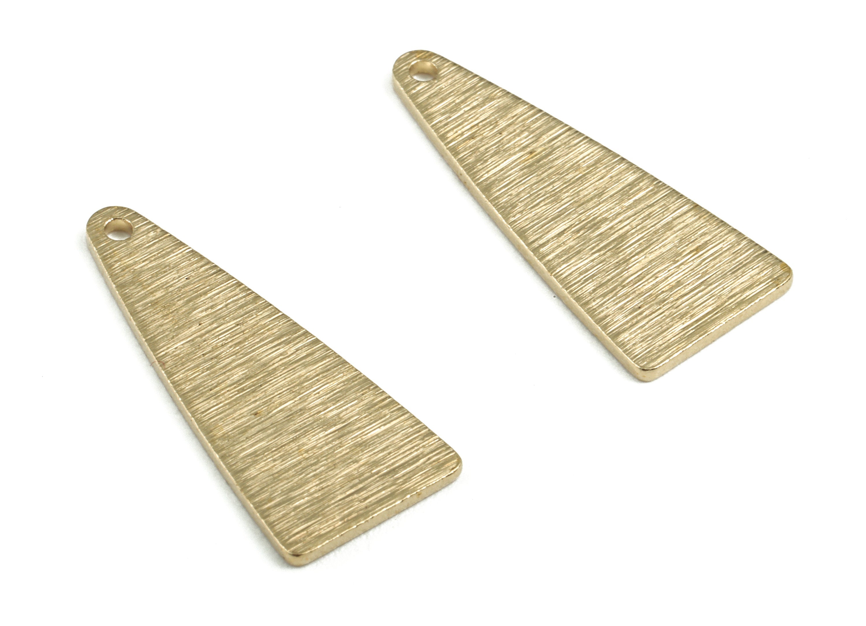 Brass Textured Triangle Earring Charms - Raw Brass Triangle Pendant - Earring Findings - Jewelry Supplies - 24.93x10.89x0.98mm - PP3670 - DOMEDBAZAAR