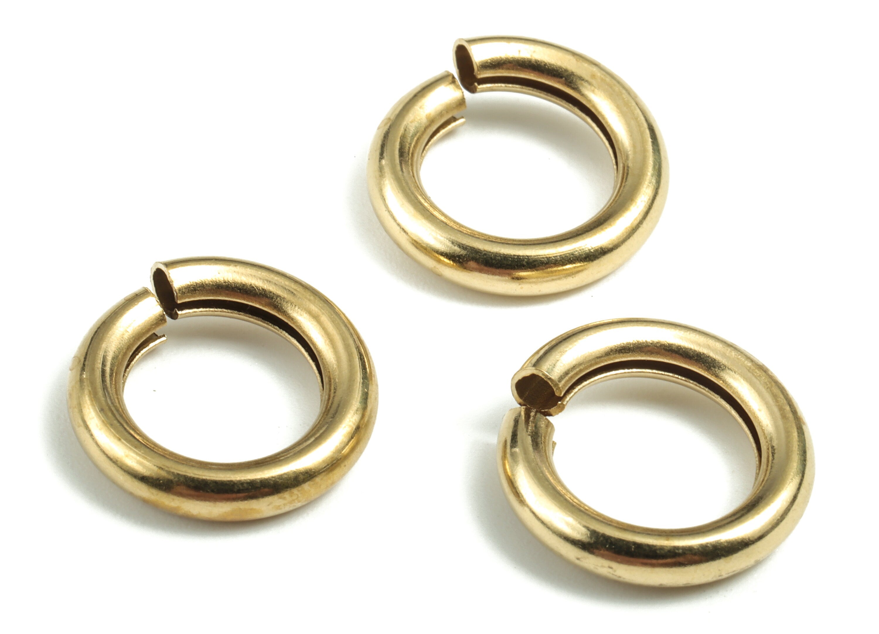 Brass 3x13 Jump Rings - Brass Open Jump Rings - Brass Connectors - Raw Brass Jump Ring Findings - Jewelry Supplies - 13x13x3mm - PP3659 - DOMEDBAZAAR