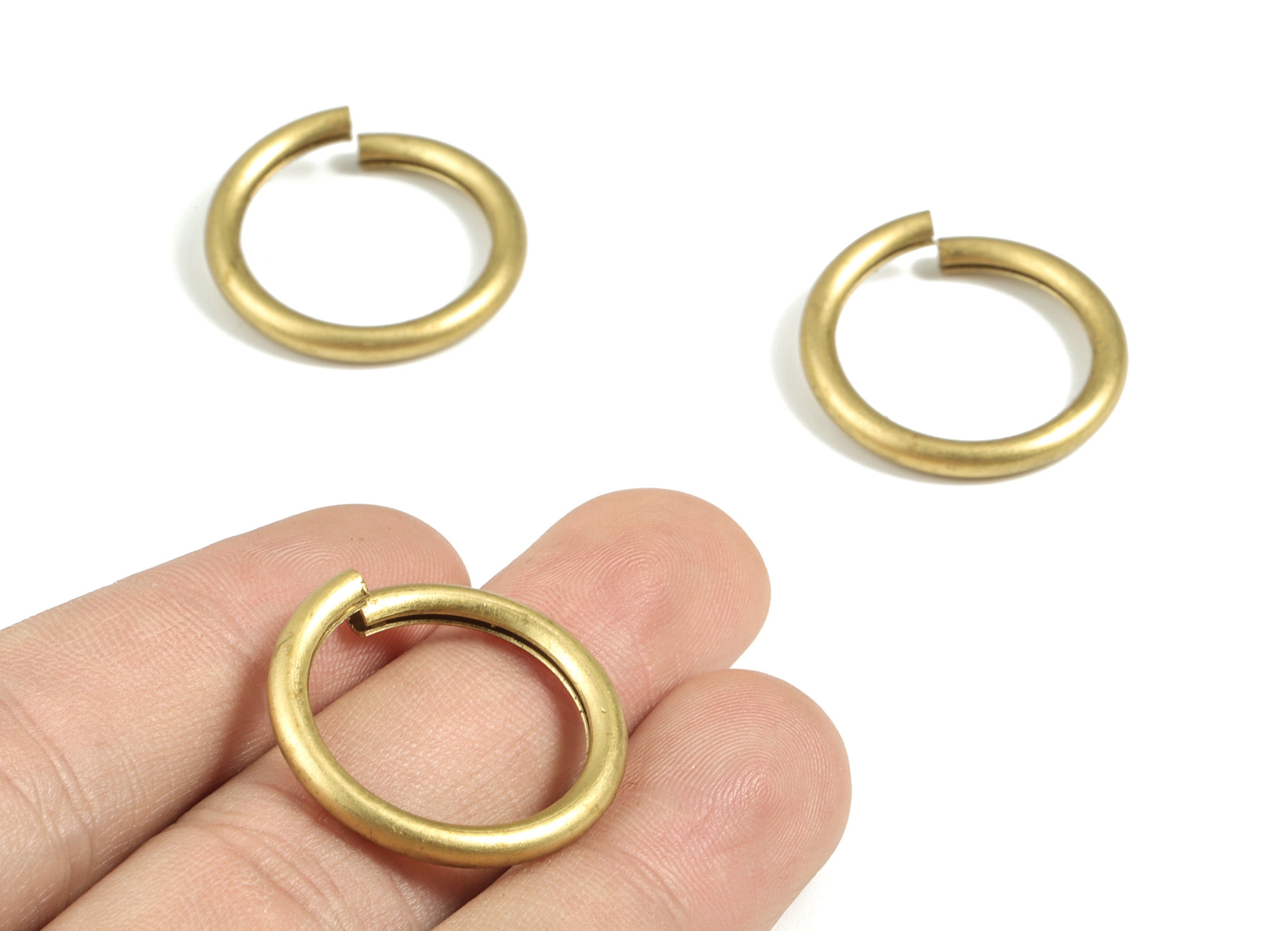Brass 3X25 Jump Rings - Brass Open Jump Rings - Raw Brass Jump Ring Findings - Jewelry Supplies - 25.53x25.53x2.91mm - PP3641 - DOMEDBAZAAR