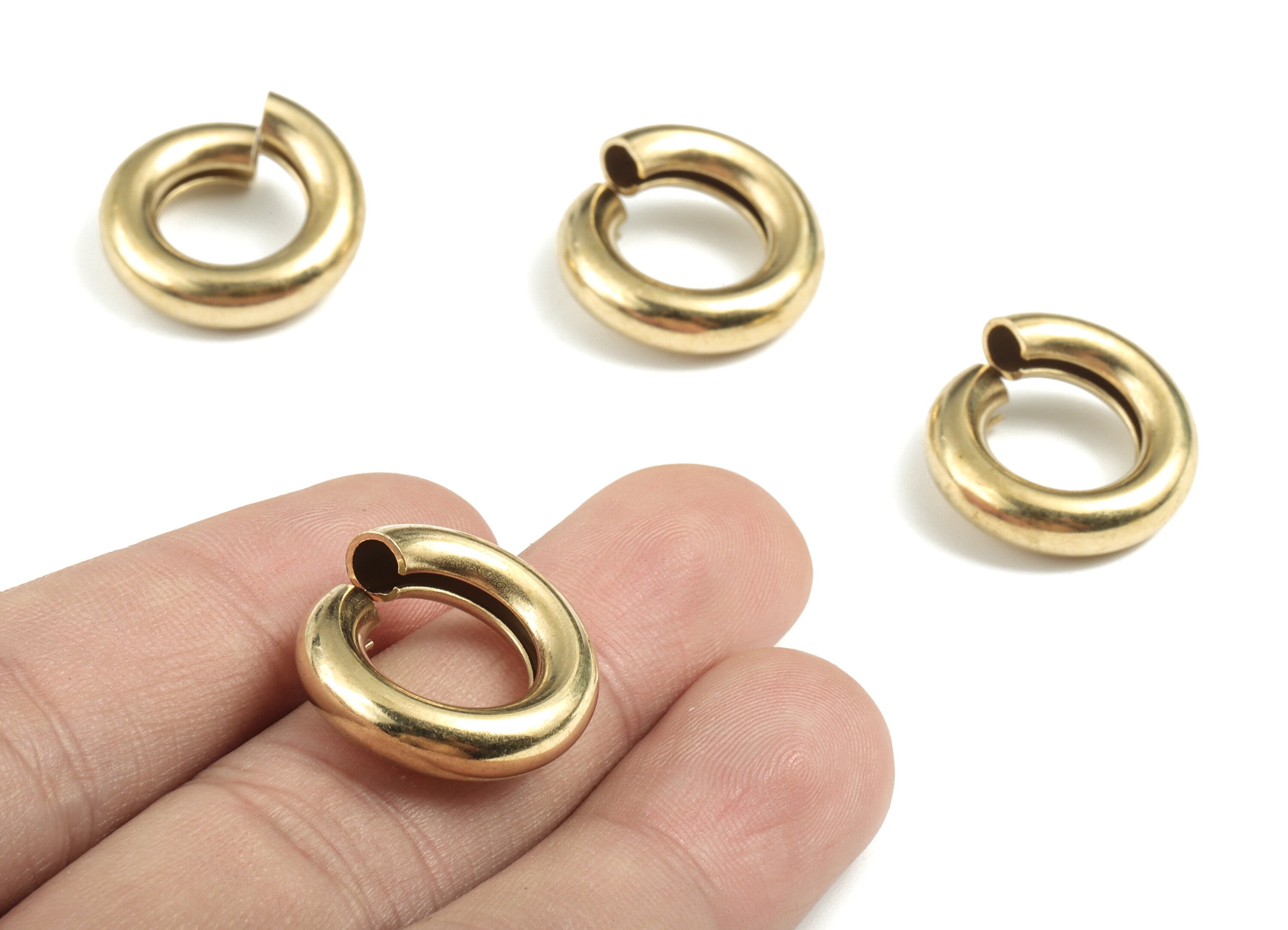 Brass 5x20 Jump Rings - Brass Open Jump Rings - Raw Brass Jump Ring Findings - Jewelry Supplies - 20.32x20.32x5.13mm - PP3655 - DOMEDBAZAAR