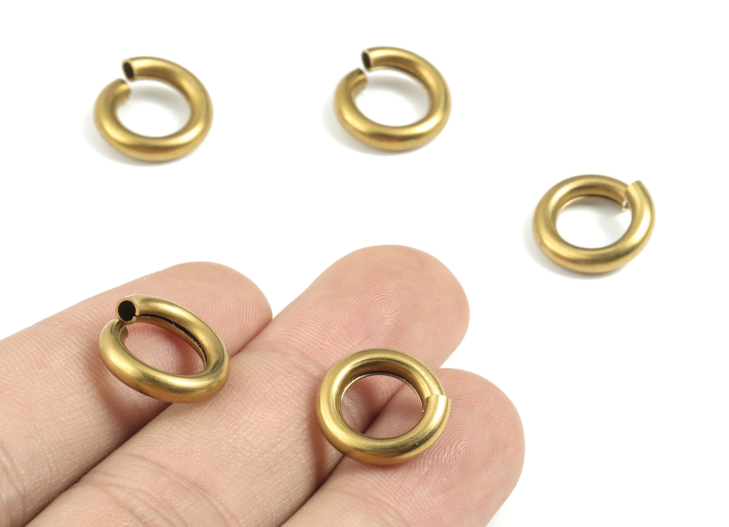 Brass 3X14 Jump Rings - Brass Open Jump Rings - Raw Brass Jump Ring Findings - Jewelry Supplies - 14.11x14.11x3.06mm - PP3647 - DOMEDBAZAAR