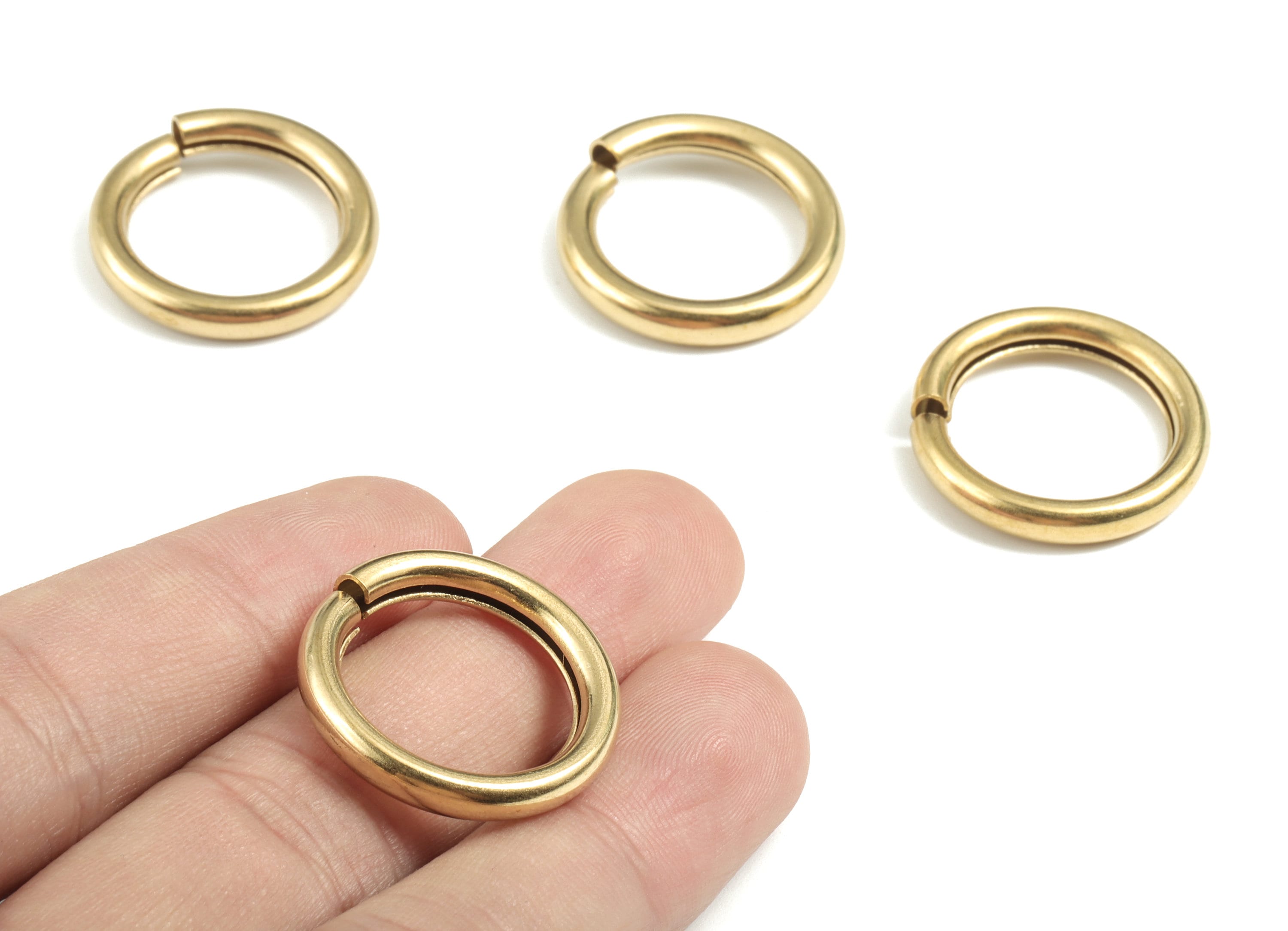 Brass 4x25 Jump Rings - Brass Open Jump Rings - Raw Brass Jump Ring Findings - Jewelry Supplies - 24.99x24.99x4mm - PP3654 - DOMEDBAZAAR