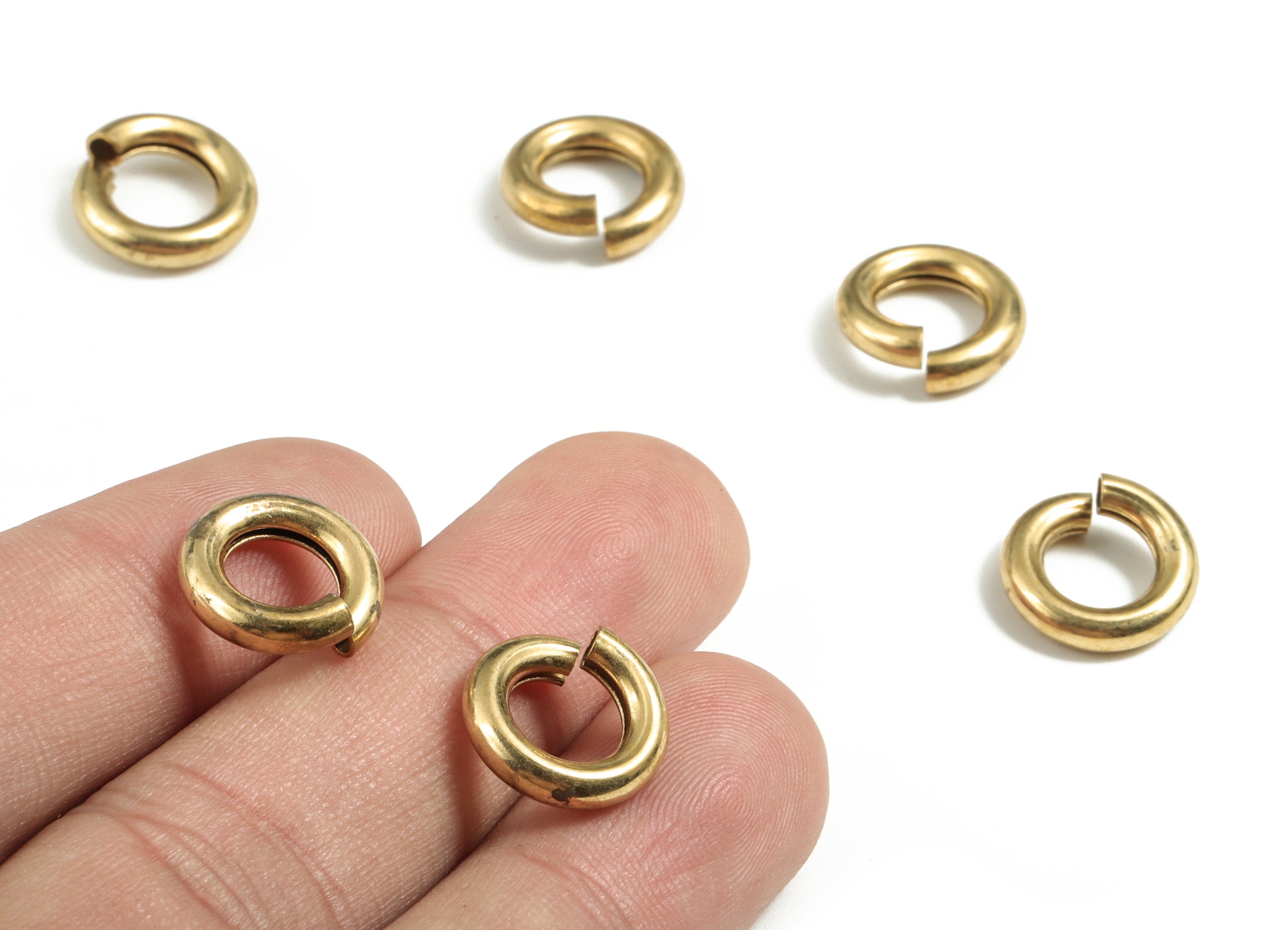 Brass 3x13 Jump Rings - Brass Open Jump Rings - Raw Brass Jump Ring Findings - Jewelry Supplies - 13.26x13.26x3.12mm - PP3660 - DOMEDBAZAAR