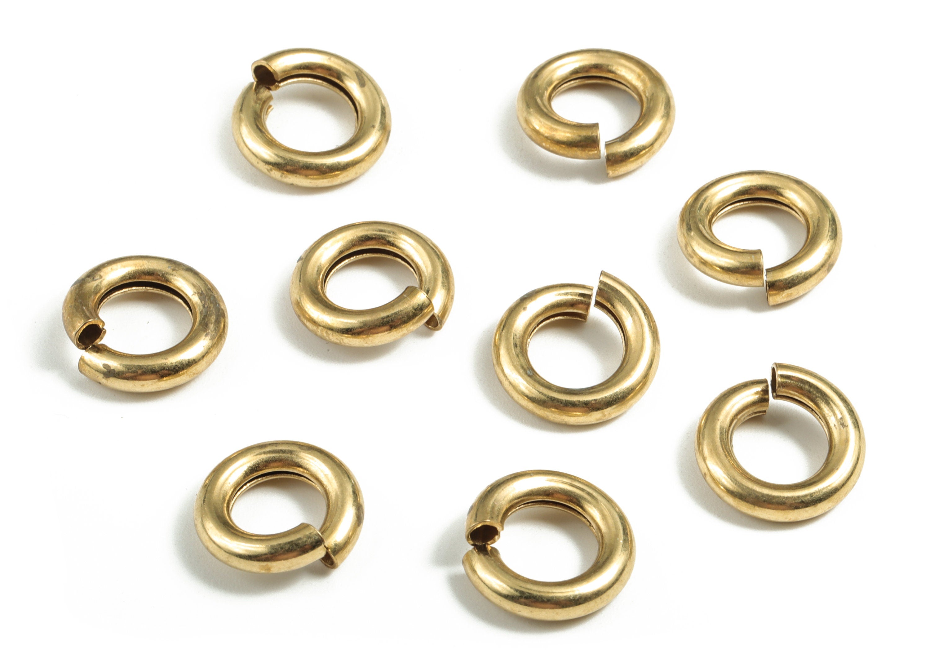 Brass 3x13 Jump Rings - Brass Open Jump Rings - Raw Brass Jump Ring Findings - Jewelry Supplies - 13.26x13.26x3.12mm - PP3660 - DOMEDBAZAAR