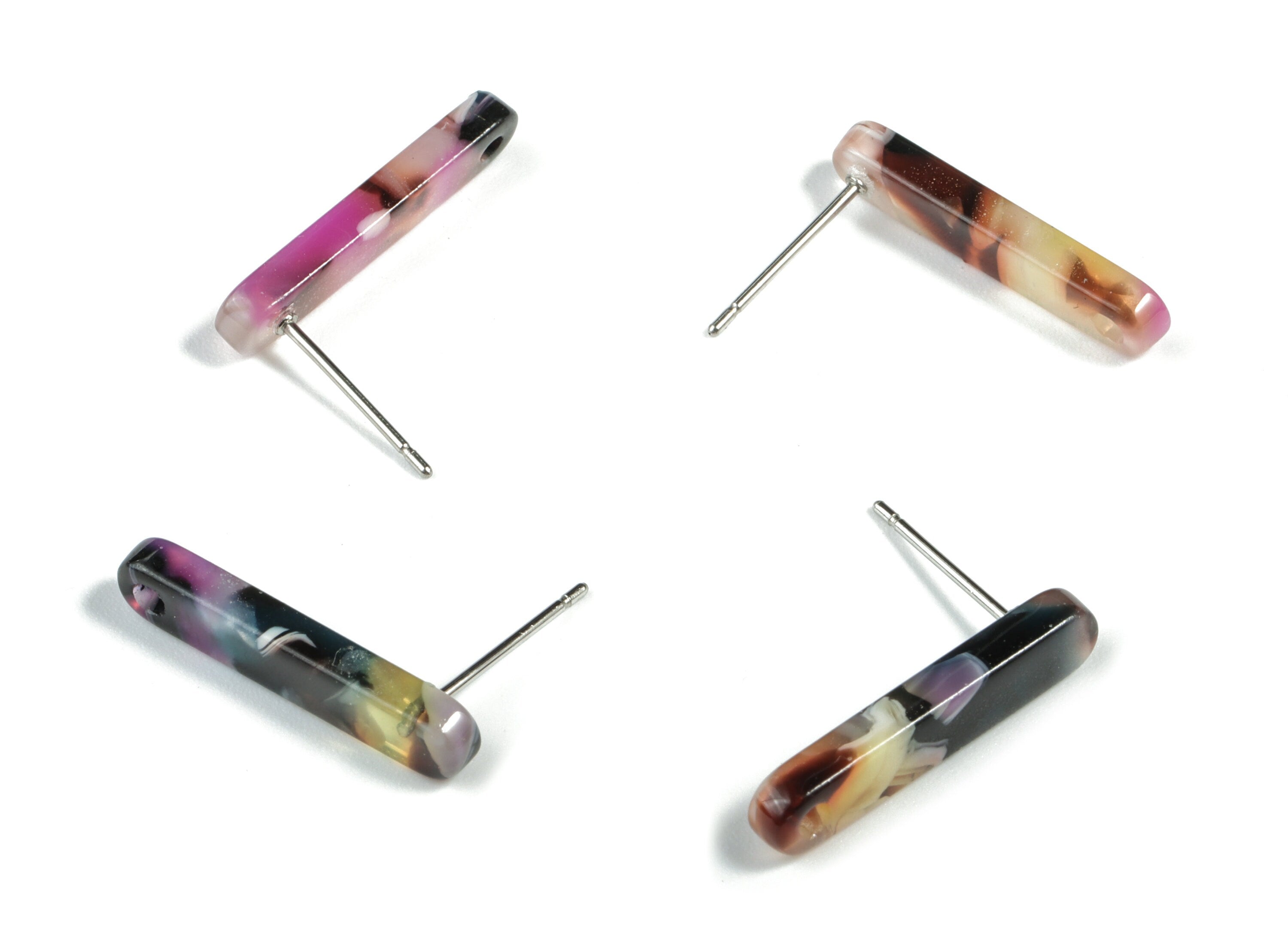 Acetate Stick Earring Post - Stick Earring Stud - Earring Post - Jewelry Supplies - Color Code: A11 - 20.6x4.27x2.6mm - AC1577-A11 - DOMEDBAZAAR