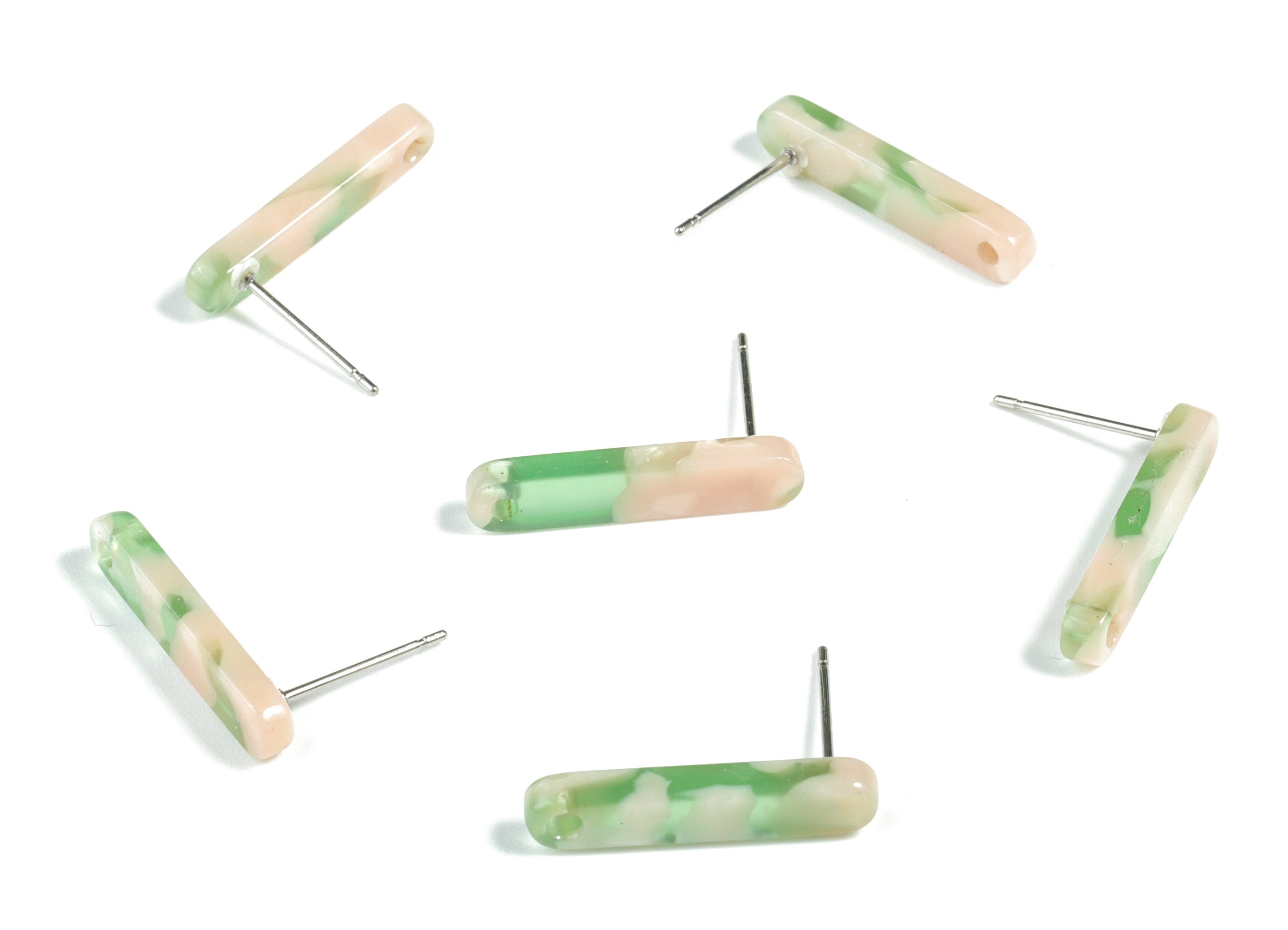 Acetate Stick Earring Post - Stick Earring Stud - Earring Post - Jewelry Supplies - Color Code: A38 - 20.6x4.27x2.6mm - AC1577-A38 - DOMEDBAZAAR