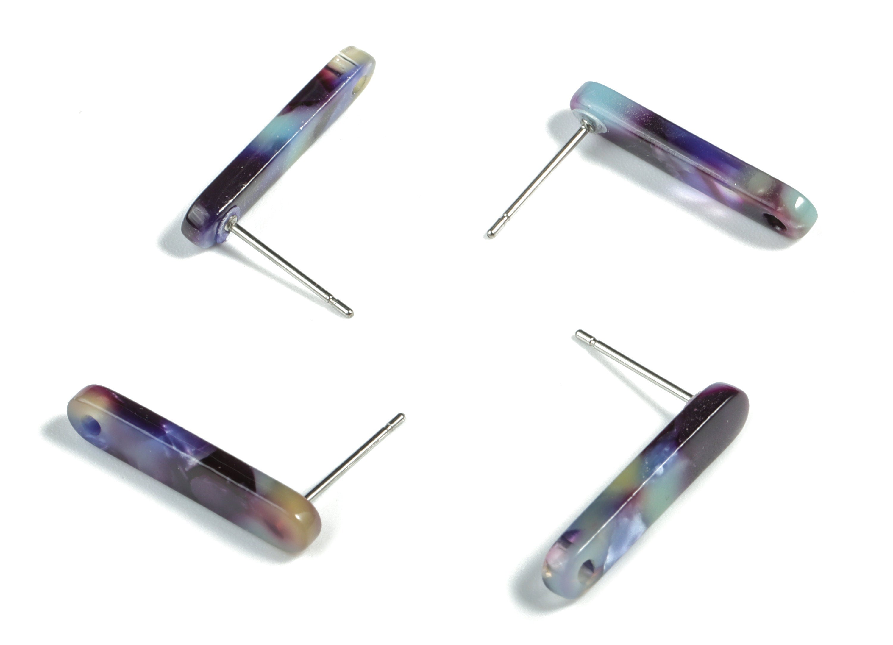 Acetate Stick Earring Post - Stick Earring Stud - Earring Post - Jewelry Supplies - Color Code: A23 - 20.6x4.27x2.6mm - AC1577-A23 - DOMEDBAZAAR