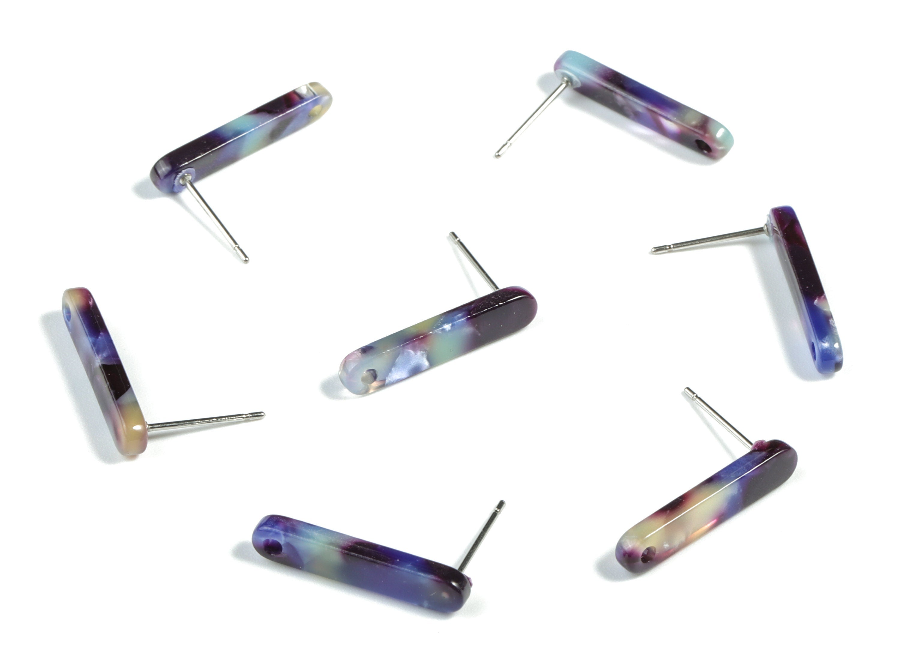 Acetate Stick Earring Post - Stick Earring Stud - Earring Post - Jewelry Supplies - Color Code: A23 - 20.6x4.27x2.6mm - AC1577-A23 - DOMEDBAZAAR