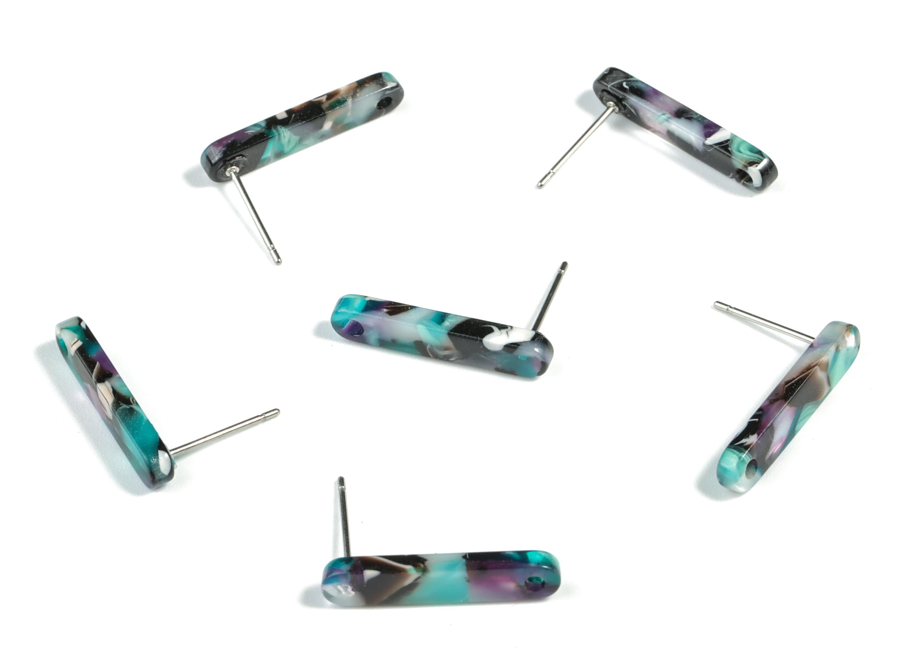 Acetate Stick Earring Post - Stick Earring Stud - Earring Post - Jewelry Supplies - Color Code: A54 - 20.6x4.27x2.6mm - AC1577-A54 - DOMEDBAZAAR