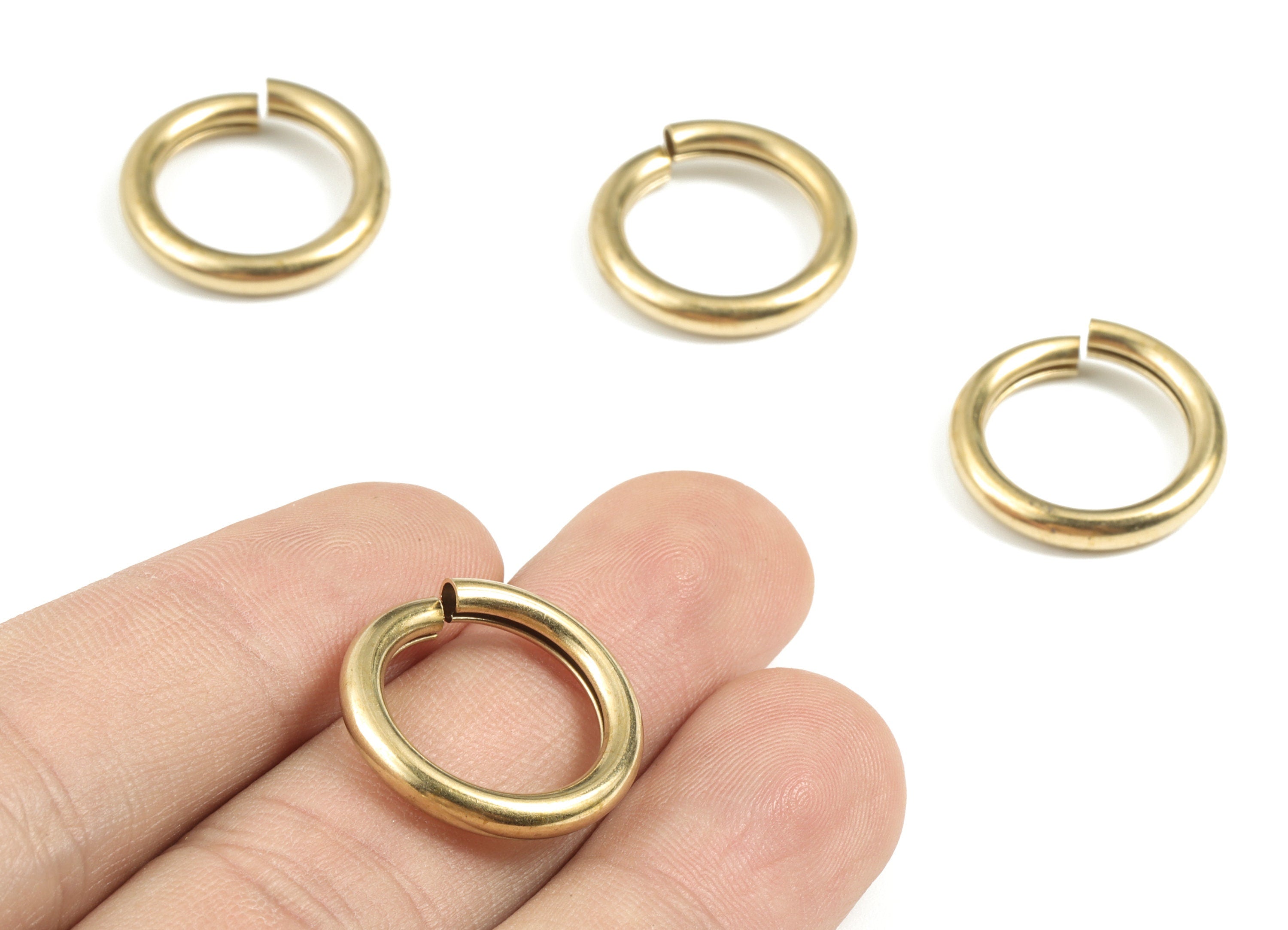 Brass 3X20 Jump Rings - Brass Open Jump Rings - Raw Brass Jump Ring Findings - Jewelry Supplies - 20.15x20.15x3.12mm - PP3640 - DOMEDBAZAAR