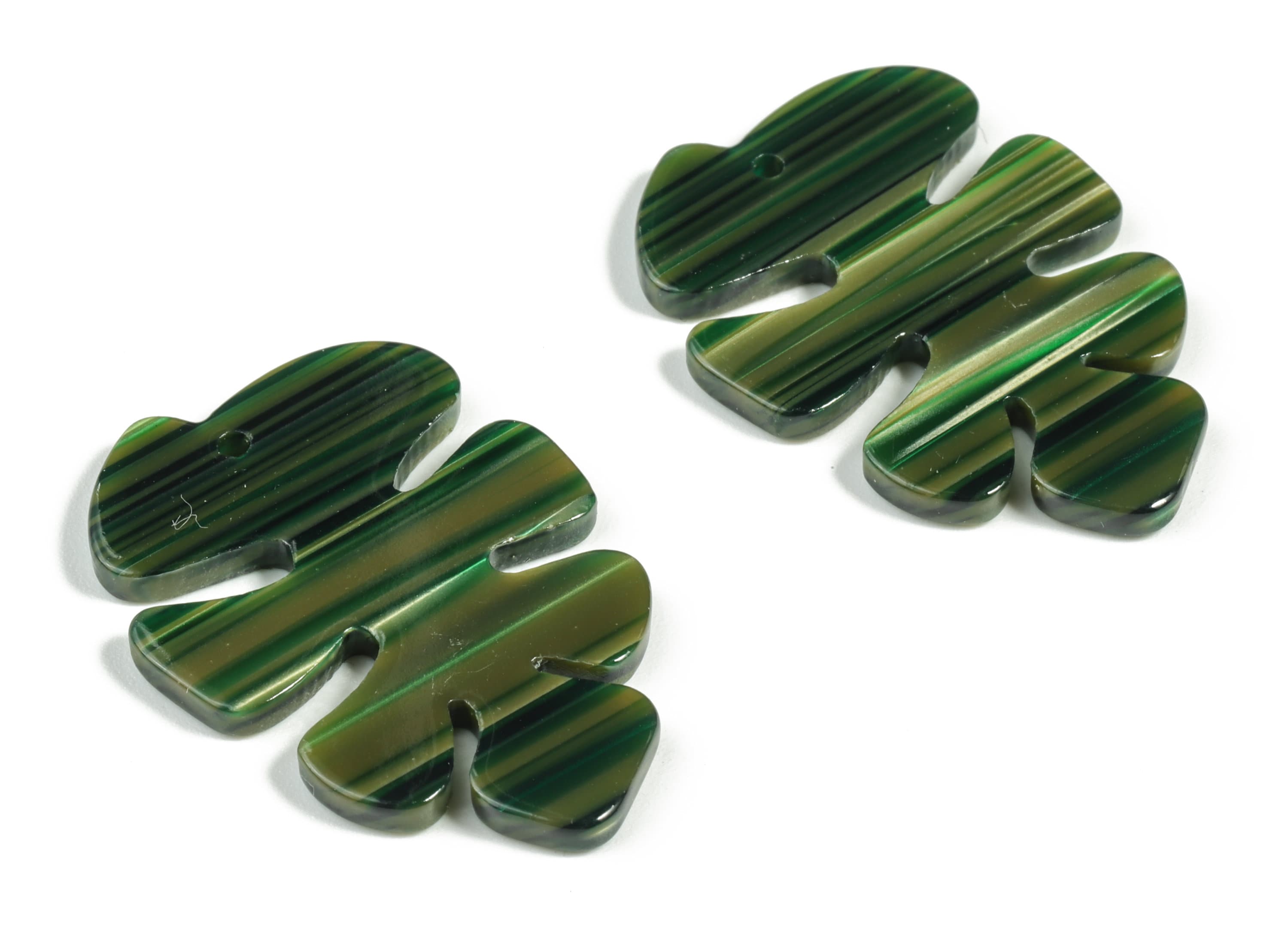 Acetate Monstera Earring Charms - Leaf Pendant - Earring Finding - Jewelry Supplies - Color Code:A78 - 34.55x24.35x2.54mm - AC2186-A78 - DOMEDBAZAAR