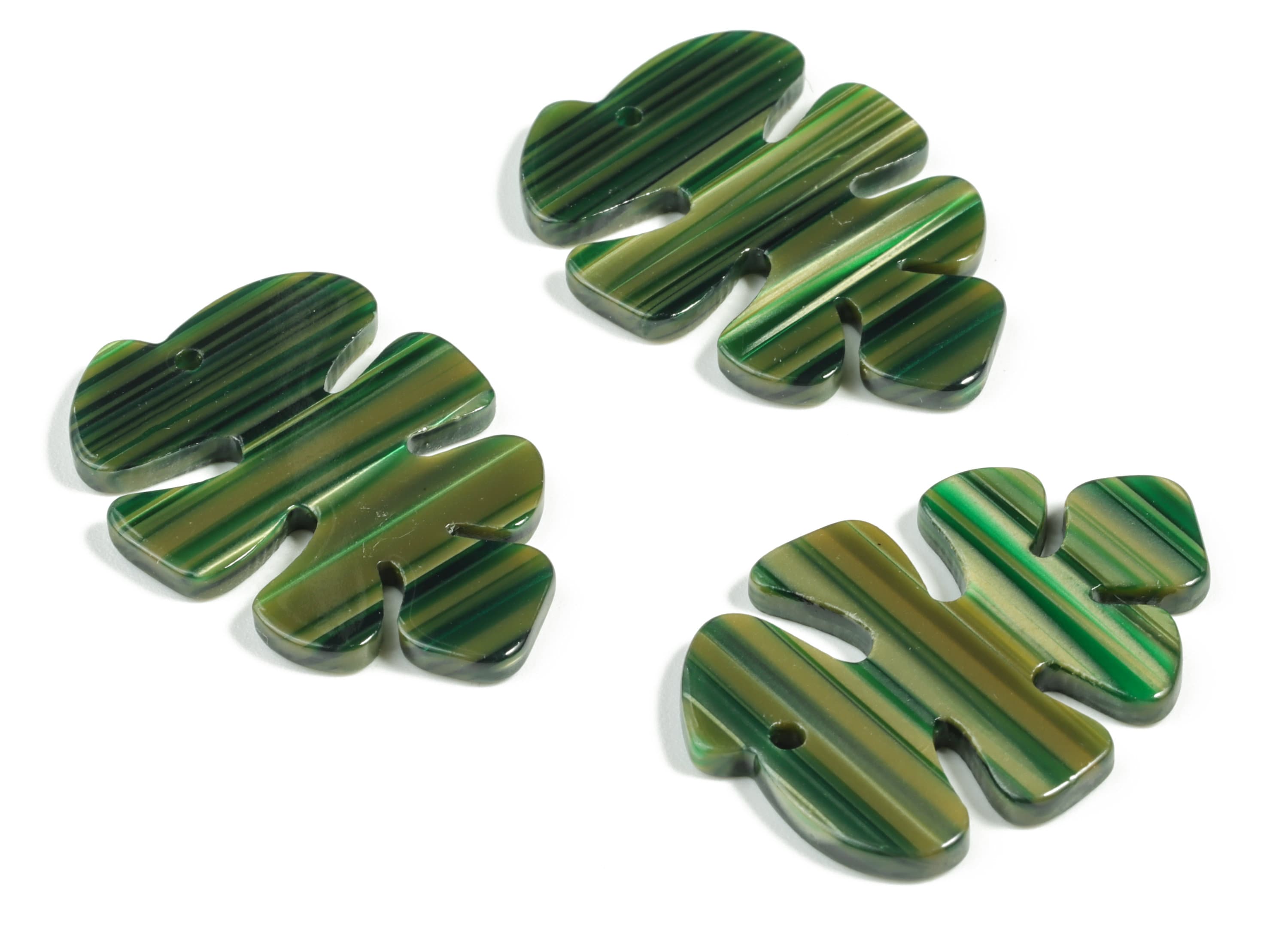 Acetate Monstera Earring Charms - Leaf Pendant - Earring Finding - Jewelry Supplies - Color Code:A78 - 34.55x24.35x2.54mm - AC2186-A78 - DOMEDBAZAAR
