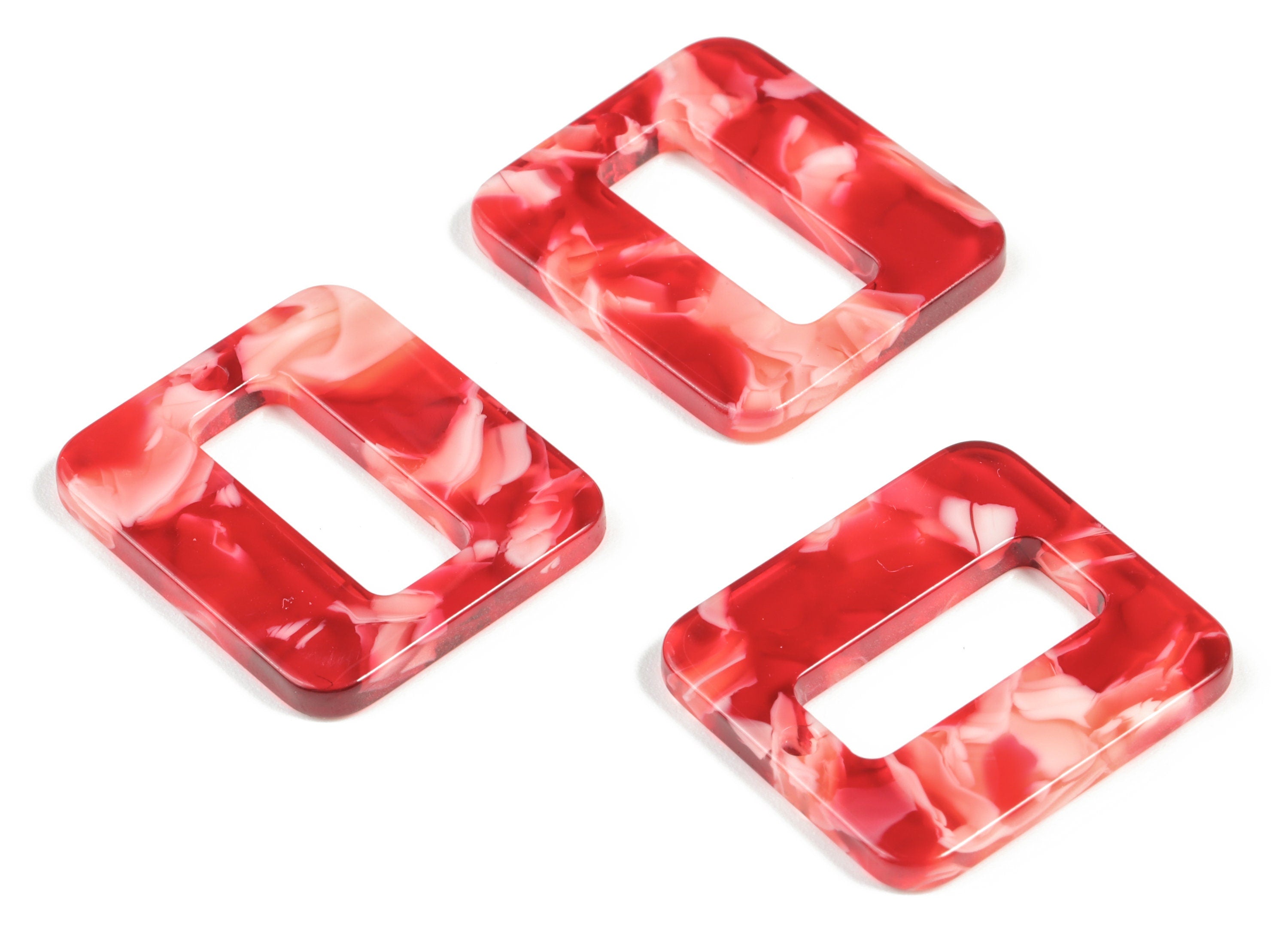 Acetate Square Earring Charms - Rectangle Pendant - Earring Finding - Jewelry Supplies - Color Code:A29 - 24.66x21.69x2.6mm - AC2184-A29 - DOMEDBAZAAR