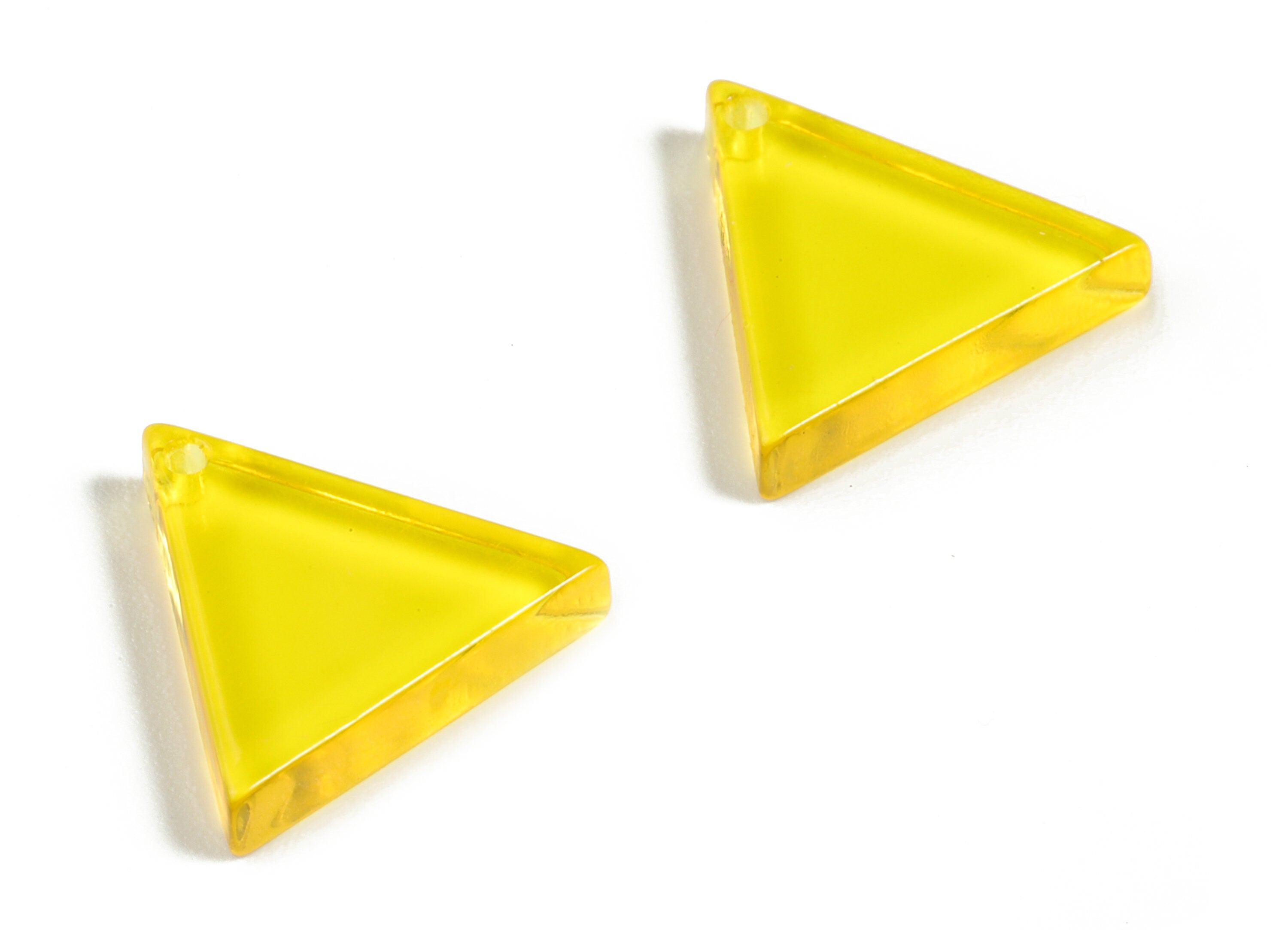 Acrylic Triangle Earring Charms - Acrylic Yellow Triangle Pendant - Jewelry Supplies - Color Code:A71 - 13.89x14.84x3.16mm - AC2196-A71 - DOMEDBAZAAR
