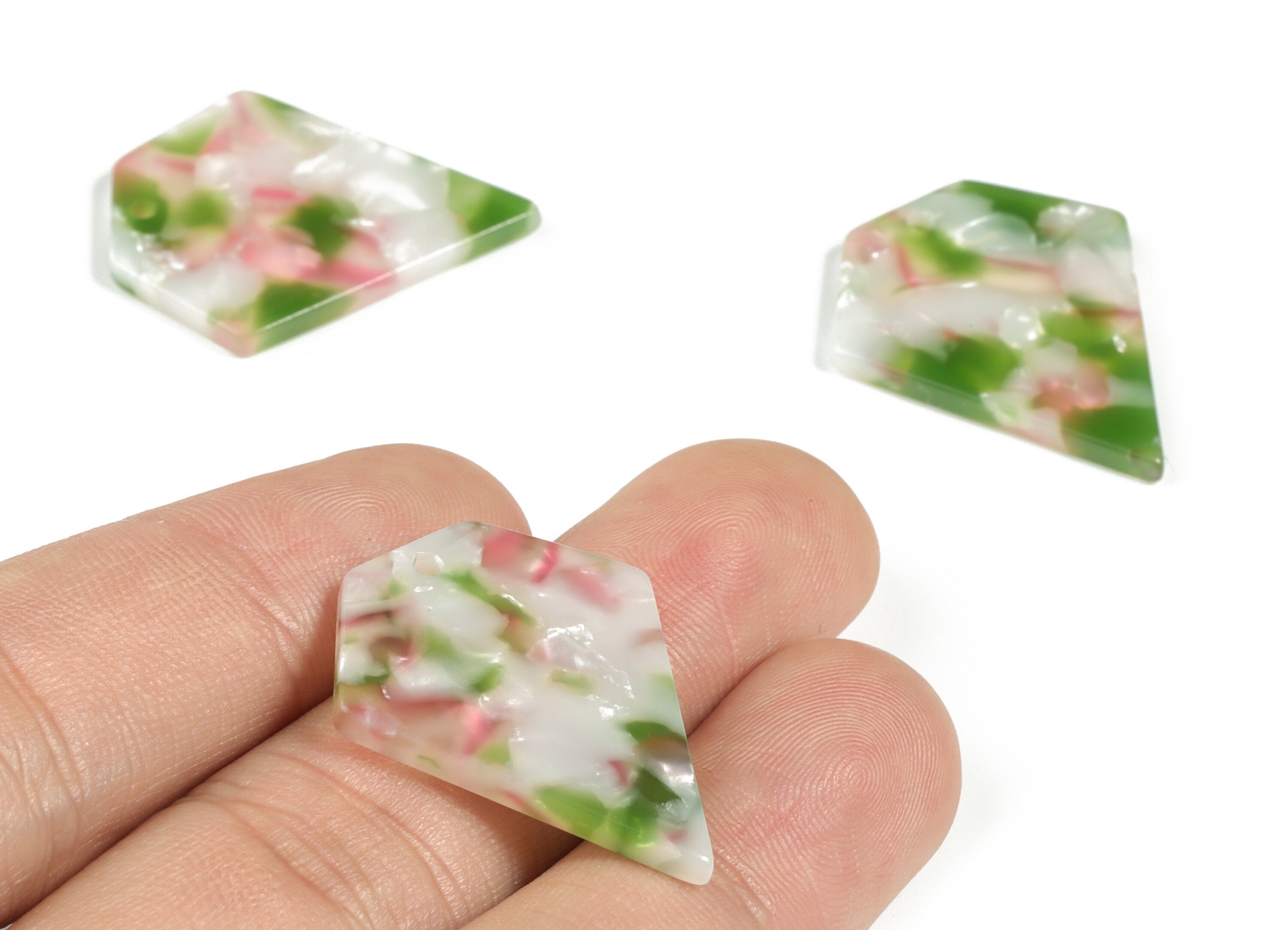 Acetate Diamond Earring Charms - Diamond Pendant - Earring Finding - Jewelry Supplies - Color Code:A549 - 29.32x24.31x2.46mm - AC2179-A549 - DOMEDBAZAAR