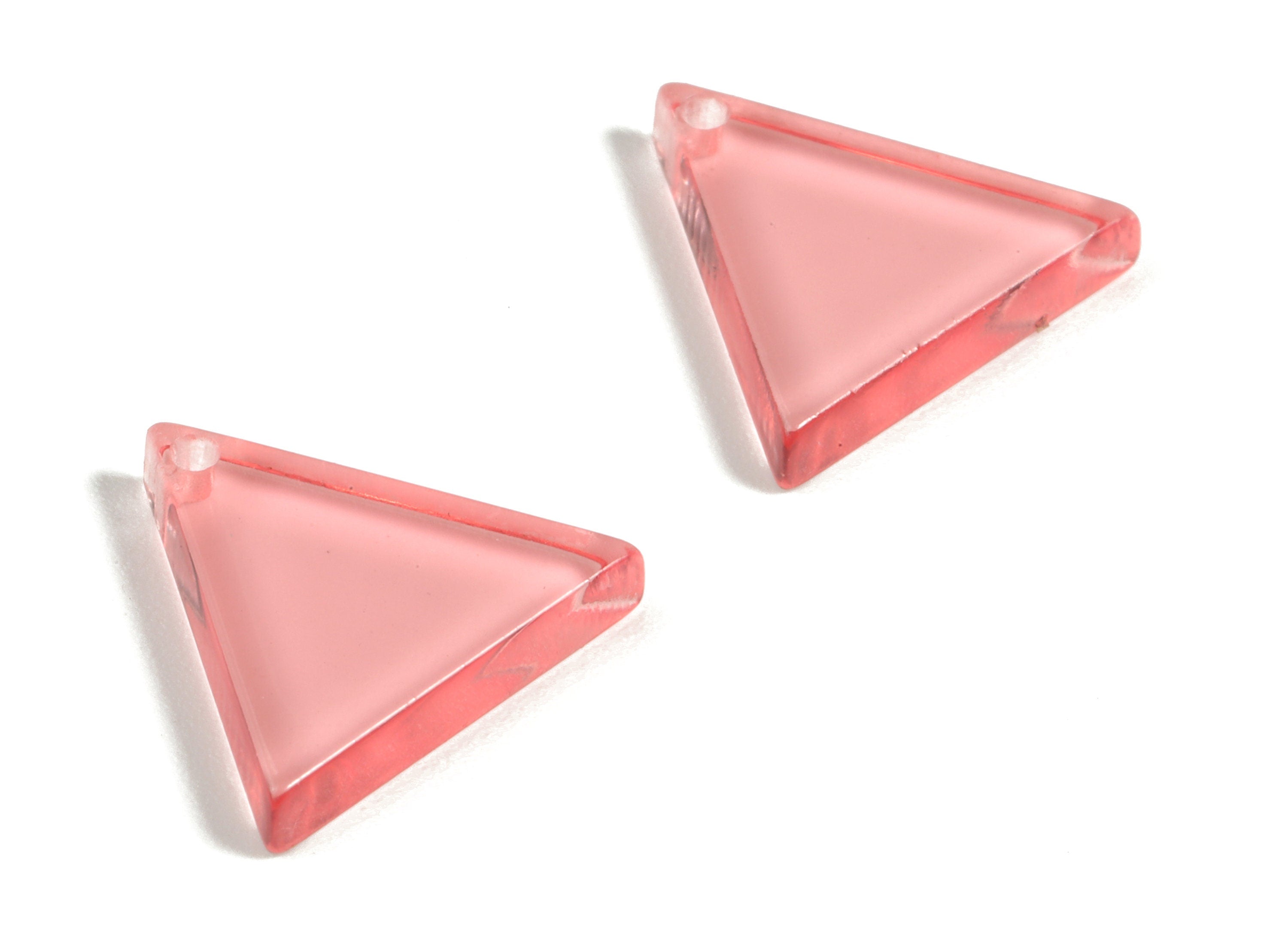 Acrylic Triangle Earring Charms - Acrylic Pink Triangle Pendant - Jewelry Supplies - Color Code:A69 - 13.95x14.86x2.75mm - AC2196-A69 - DOMEDBAZAAR