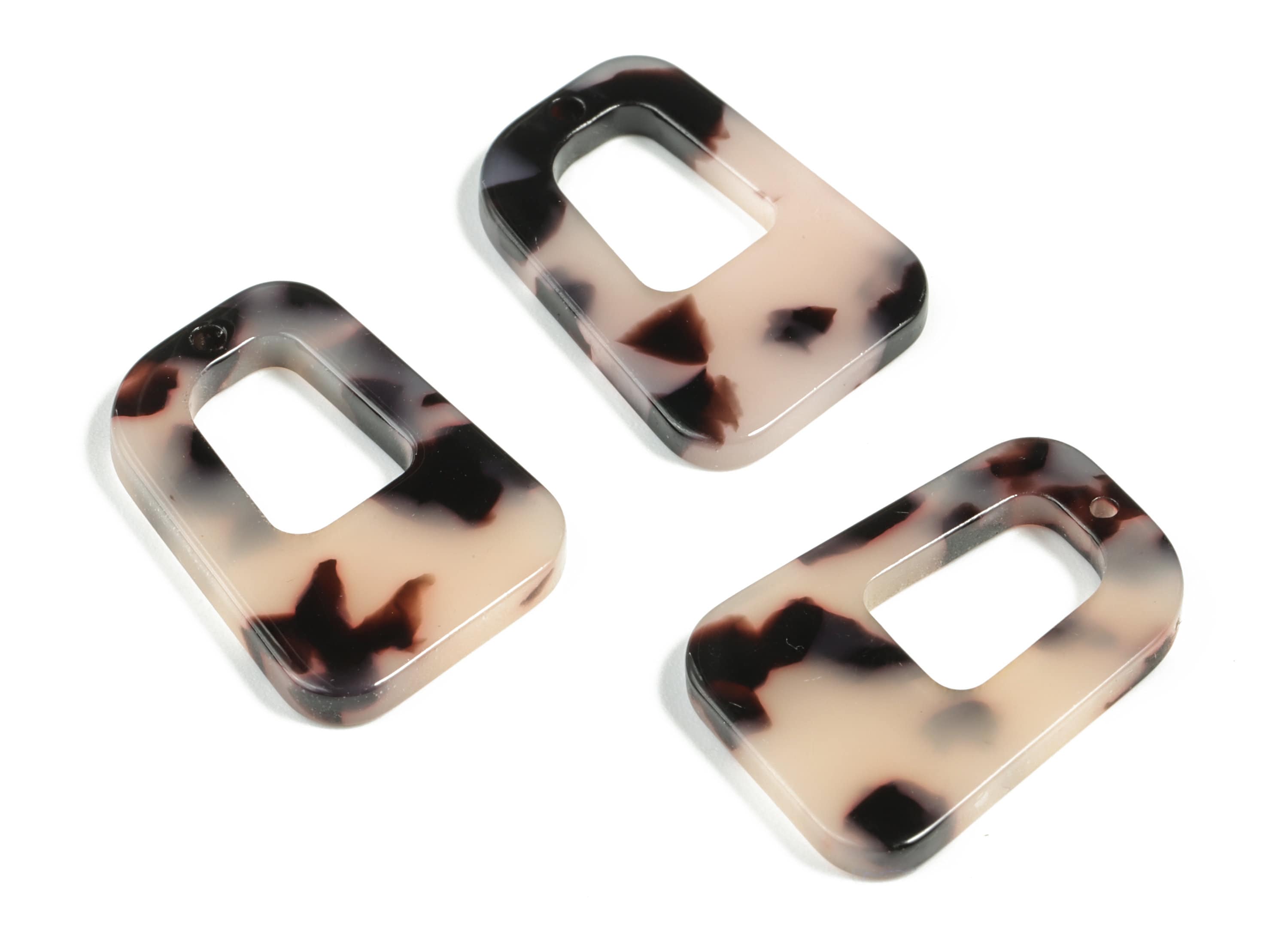 Acetate Geometry Earring Charms - Acetate Geometry Pendant - Blonde Tortoise Shell Earring - Color Code:A06 - 26.39x18.72x2.7mm - AC2195-A06 - DOMEDBAZAAR