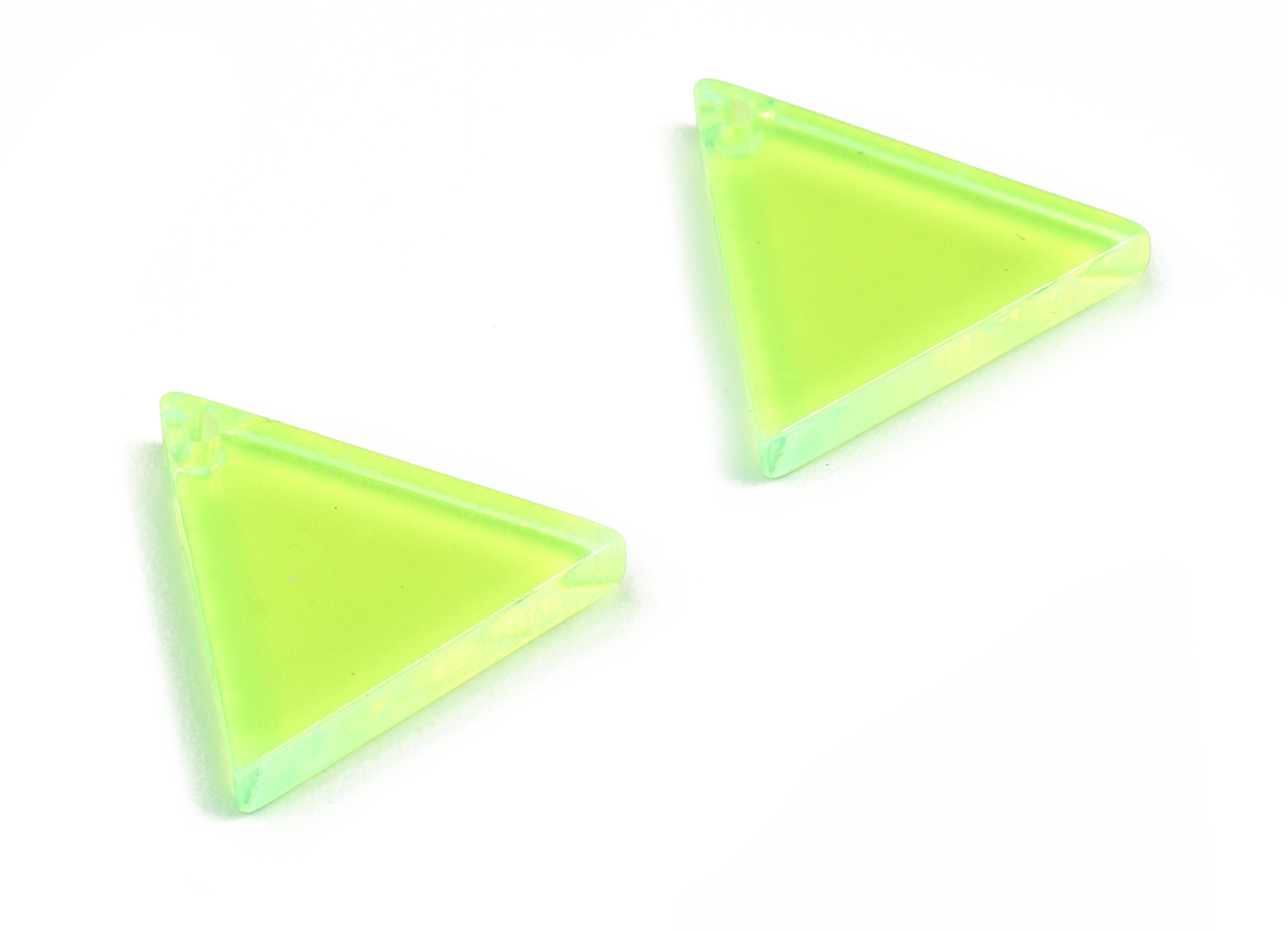 Acrylic Triangle Earring Charms - Acrylic Green Triangle Pendant - Jewelry Supplies - Color Code:A348 - 13.82x14.08x2.64mm - AC2196-A348 - DOMEDBAZAAR