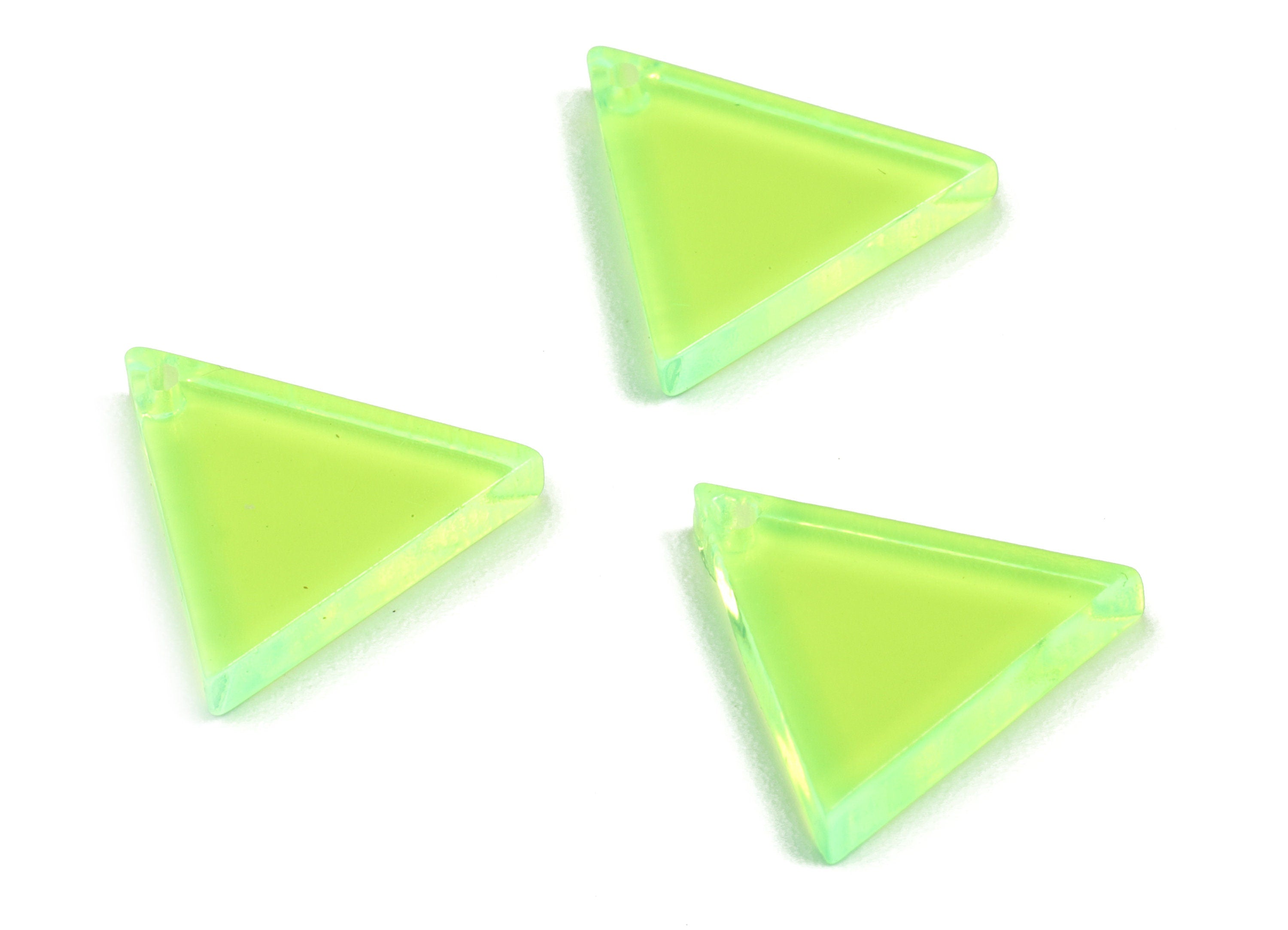Acrylic Triangle Earring Charms - Acrylic Green Triangle Pendant - Jewelry Supplies - Color Code:A348 - 13.82x14.08x2.64mm - AC2196-A348 - DOMEDBAZAAR