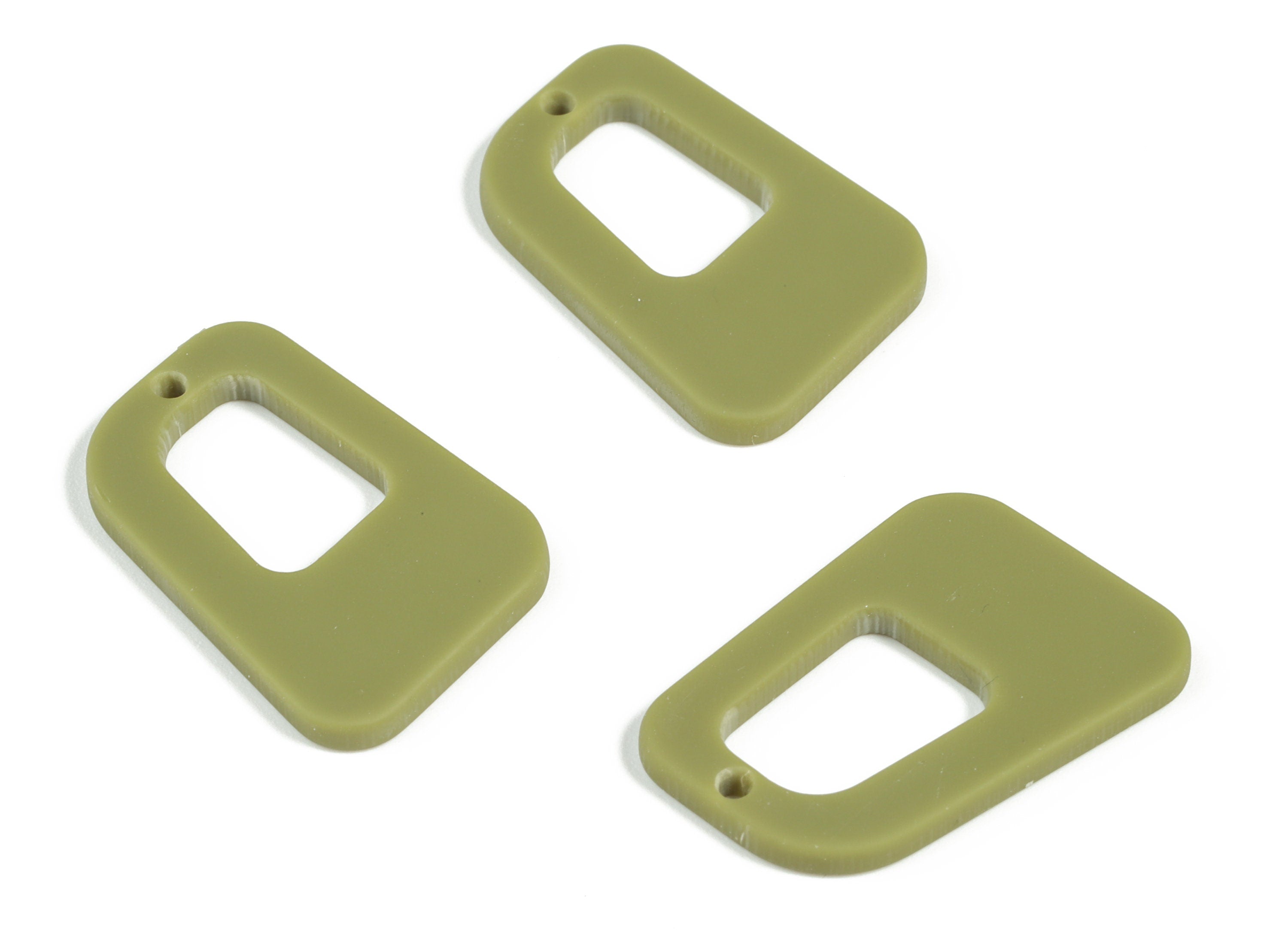 Acrylic Matte Geometry Earring Charms - Acrylic Green Geometry Pendant - Jewelry Supplies - Color Code:A135 - 26x18.41x2.25mm - AC2195-A135 - DOMEDBAZAAR
