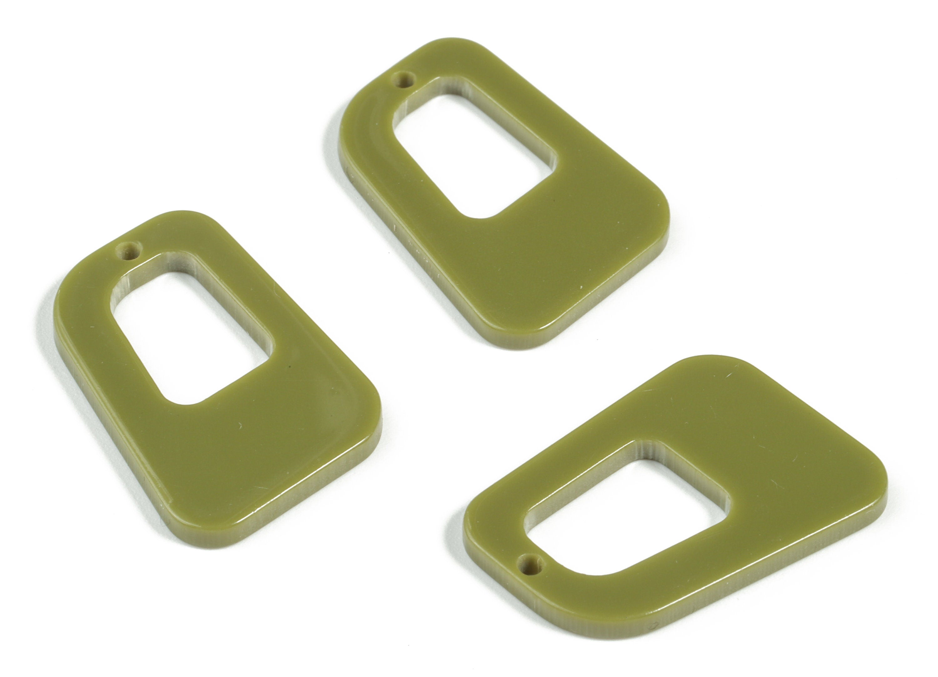 Acrylic Geometry Earring Charms - Acrylic Green Geometry Pendant - Jewelry Supplies - Color Code:A263 - 26.41x18.83x2.21mm - AC2195-A263 - DOMEDBAZAAR