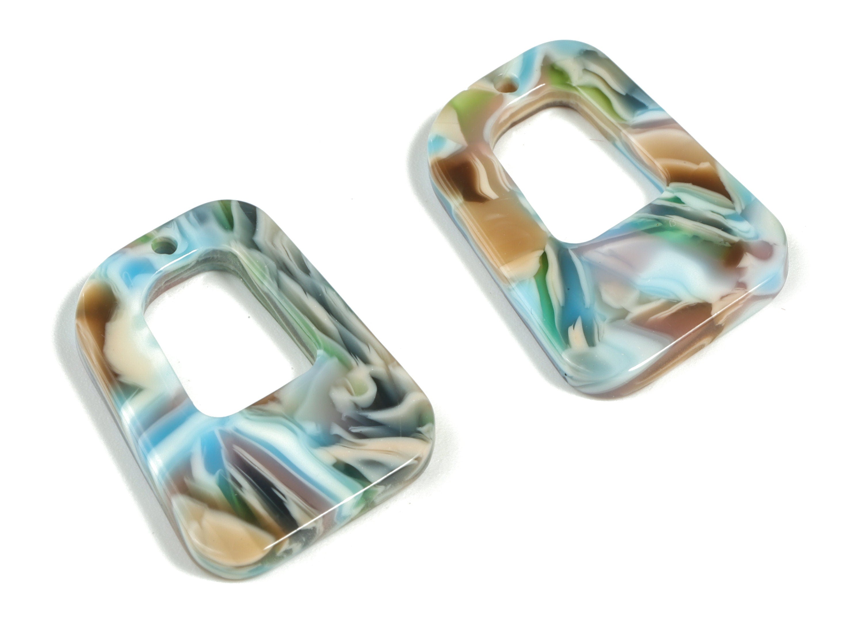 Acetate Geometry Earring Charms - Acetate Geometry Pendant - Jewelry Supplies - Color Code:A240 - 26.44x18.77x2.53mm - AC2195-A240 - DOMEDBAZAAR