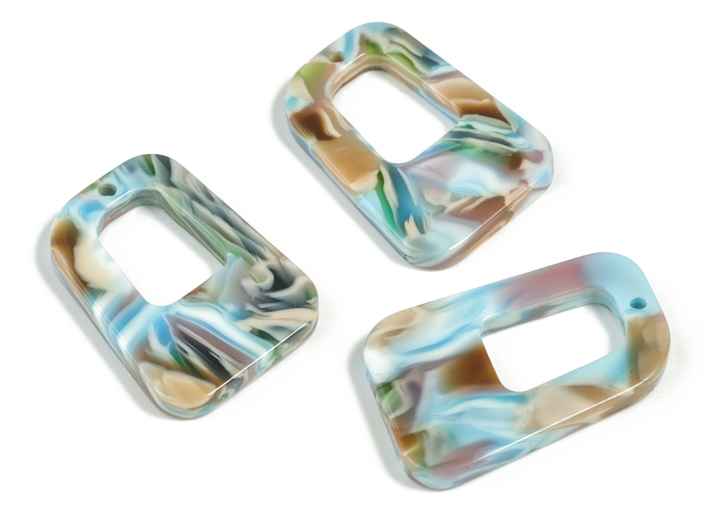 Acetate Geometry Earring Charms - Acetate Geometry Pendant - Jewelry Supplies - Color Code:A240 - 26.44x18.77x2.53mm - AC2195-A240 - DOMEDBAZAAR