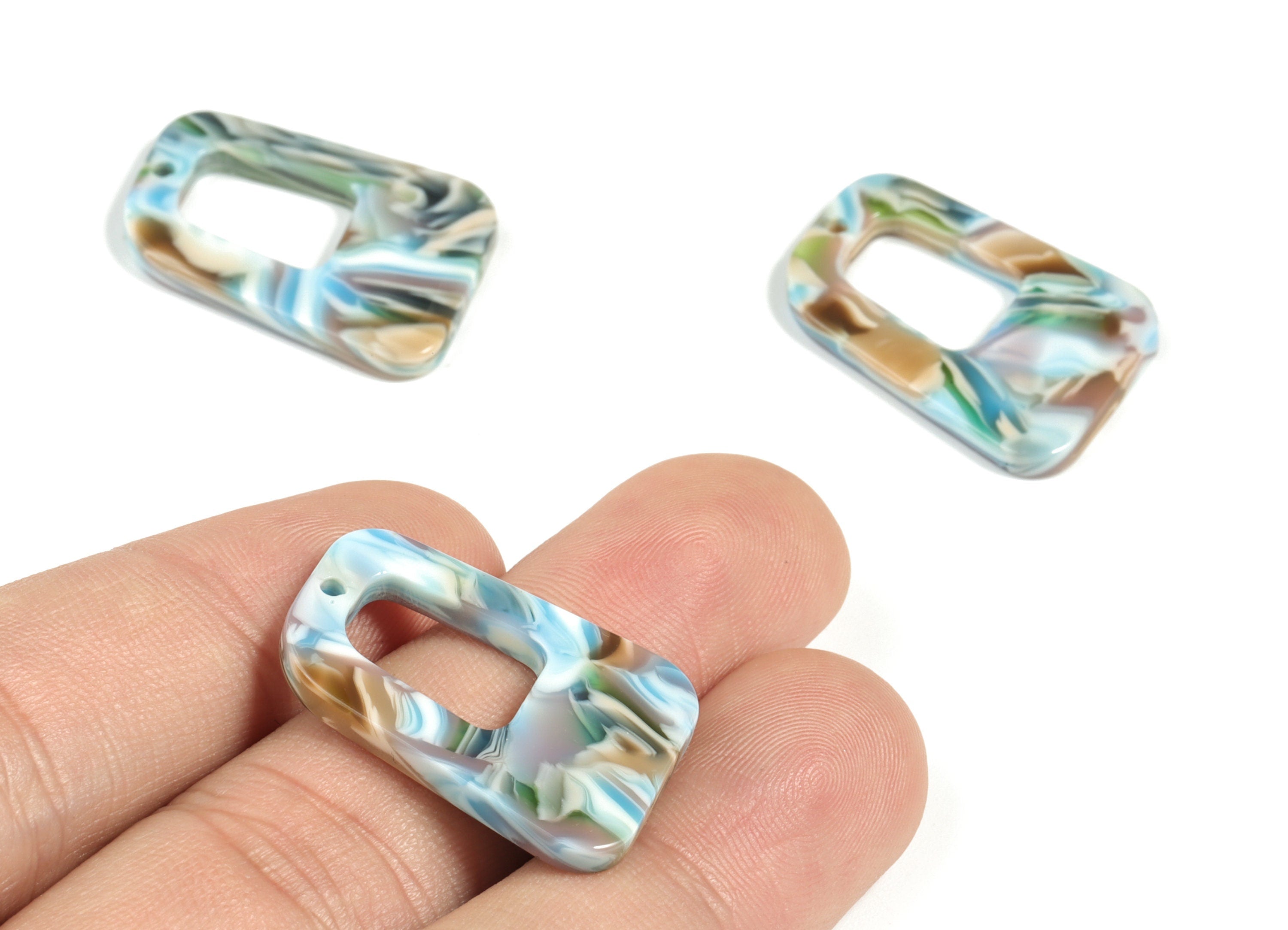 Acetate Geometry Earring Charms - Acetate Geometry Pendant - Jewelry Supplies - Color Code:A240 - 26.44x18.77x2.53mm - AC2195-A240 - DOMEDBAZAAR