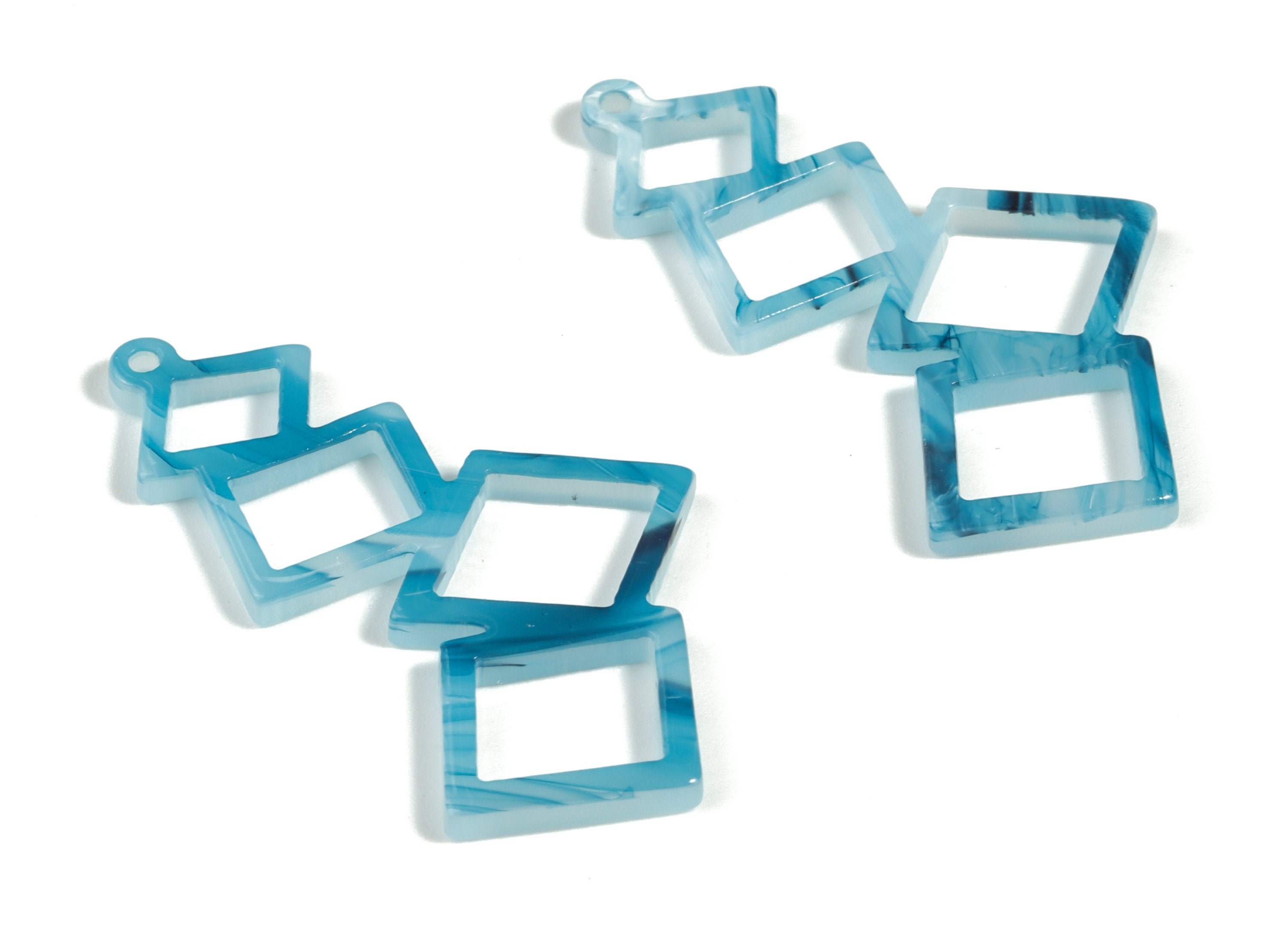 Acrylic Squares Earring Charms - Acrylic Squares Pendant - Jewelry Supplies - Color Code:A515 - 39.5x12.4x2.18mm - AC2197-A515 - DOMEDBAZAAR