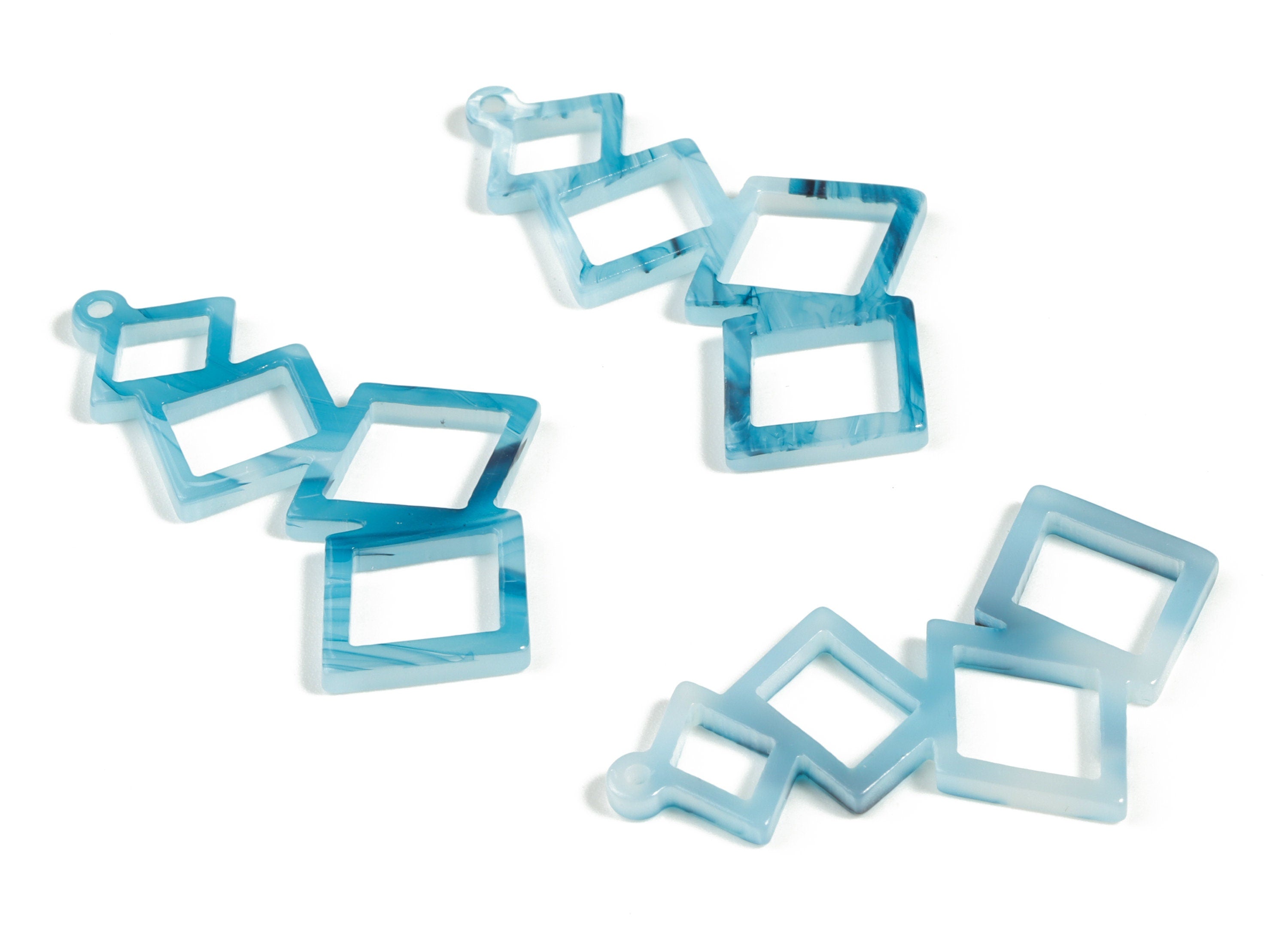 Acrylic Squares Earring Charms - Acrylic Squares Pendant - Jewelry Supplies - Color Code:A515 - 39.5x12.4x2.18mm - AC2197-A515 - DOMEDBAZAAR