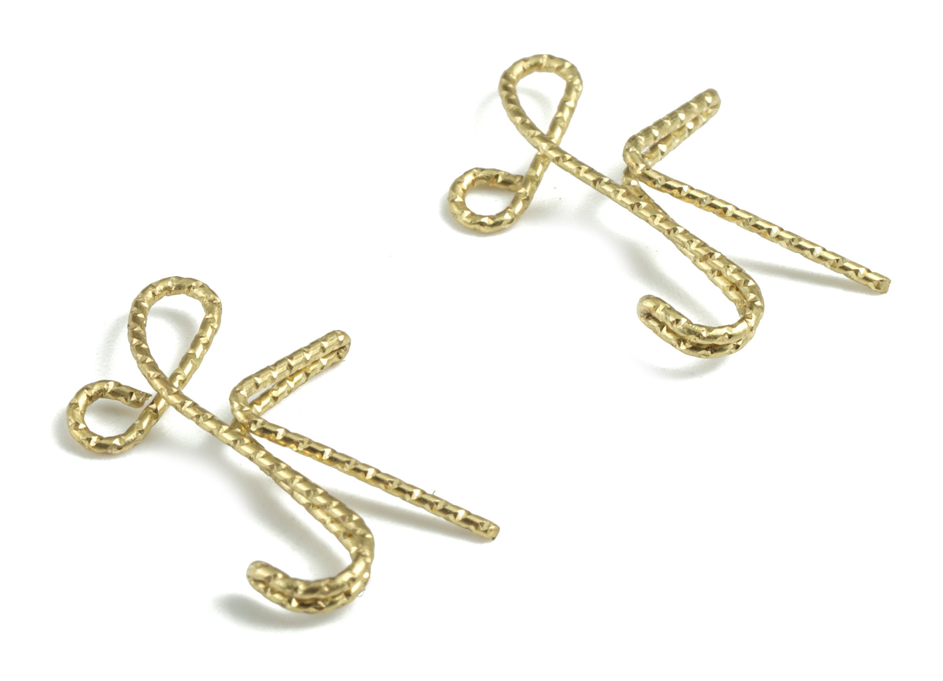 Brass K letter Pendant - Raw Brass Wave Letter K Charms - Brass Wire - Jewelry Making Supplies - 16.6x9.74x0.62mm - PP3639K - DOMEDBAZAAR