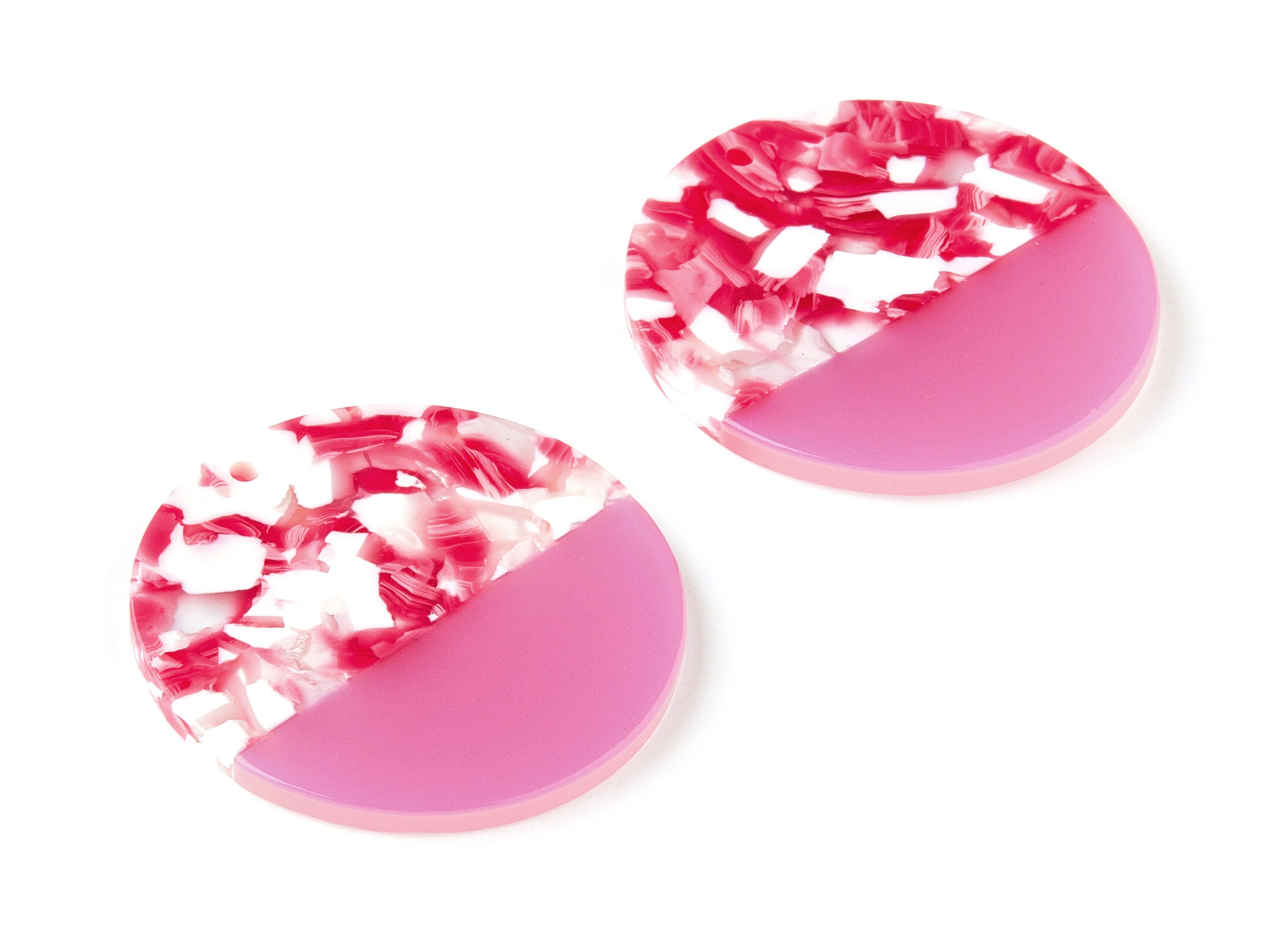 Acetate Round Charms - Coin Earrings and Pendant - Earring Findings - Jewelry Supply - Color Code: A361 - 35.1x35.1x2.5mm - AC1256-A361 - DOMEDBAZAAR