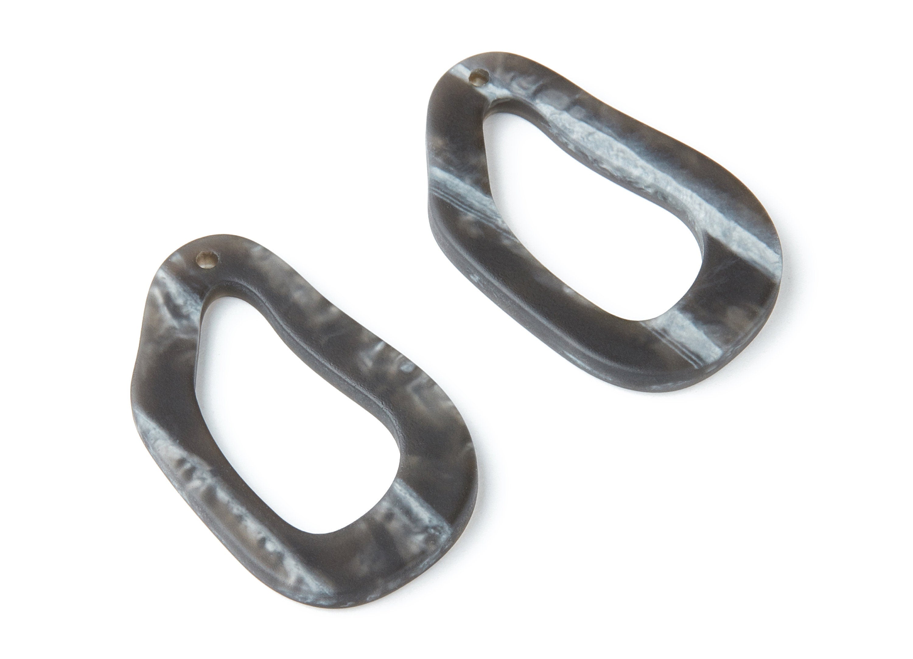 Acrylic Earring Charms - Matte Tortoise Shell Earrings - Irregular Geometric Pendant - Color Code: A231 - 43.5x26.2x2.98mm - AC1268B - DOMEDBAZAAR