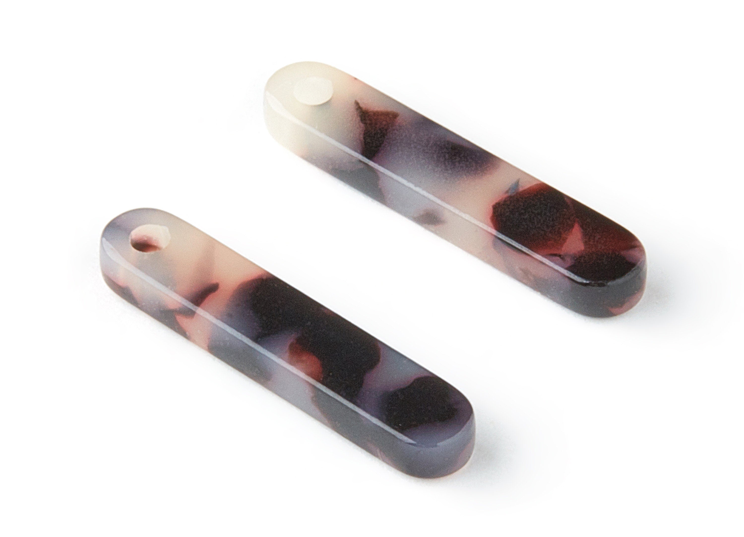 Acetate Acrylic Earring Charms - Blonde Tortoise Shell Earrings - Stick Shaped Pendant - Color Code: A07 - 20.6x4.27x2.6mm - AC1150-A07 - DOMEDBAZAAR