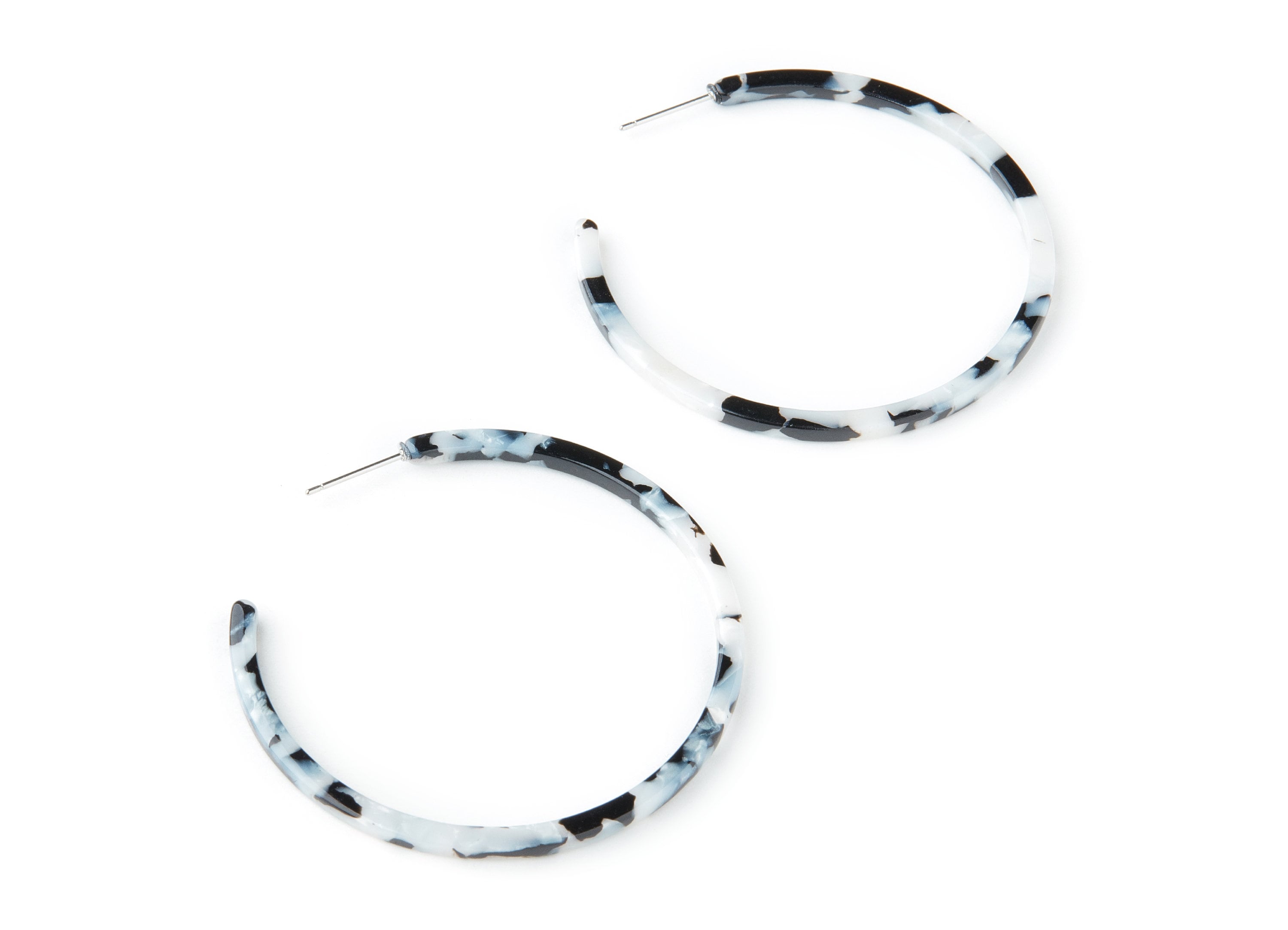 Open Hoop Earrings Stud - 2.5 inch Hoop Earring - Acetate Round Earring Post - Color Code: A15 - 50.8x50.8x2.79mm - AC1172-A15 - DOMEDBAZAAR