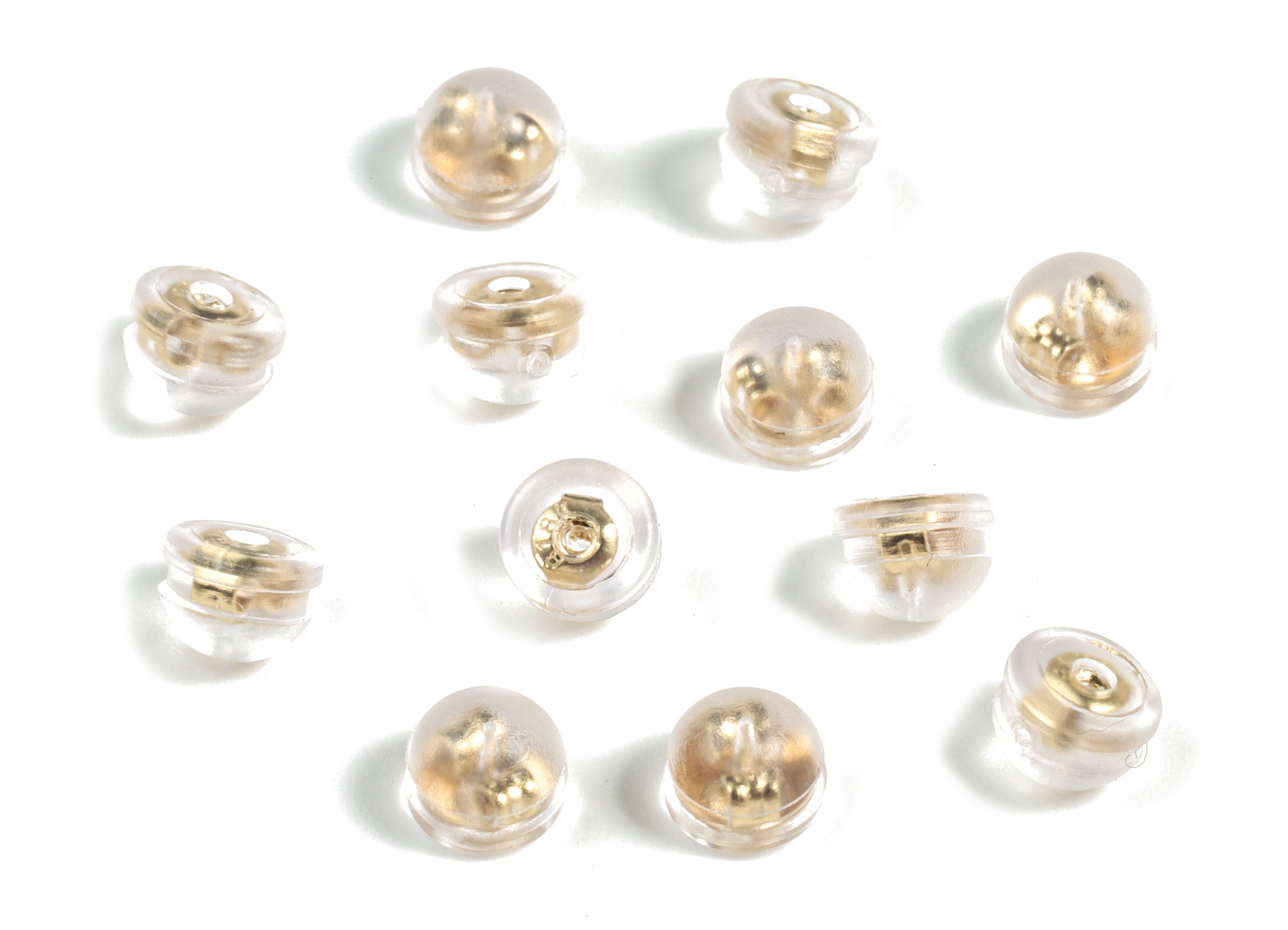 Rubber Earring Stopper Nuts - Ear Back With Rubber Cover - 18K Real Gold Plating - Earring Back - 5.23x4.23x4.23mm - ES1010 - DOMEDBAZAAR