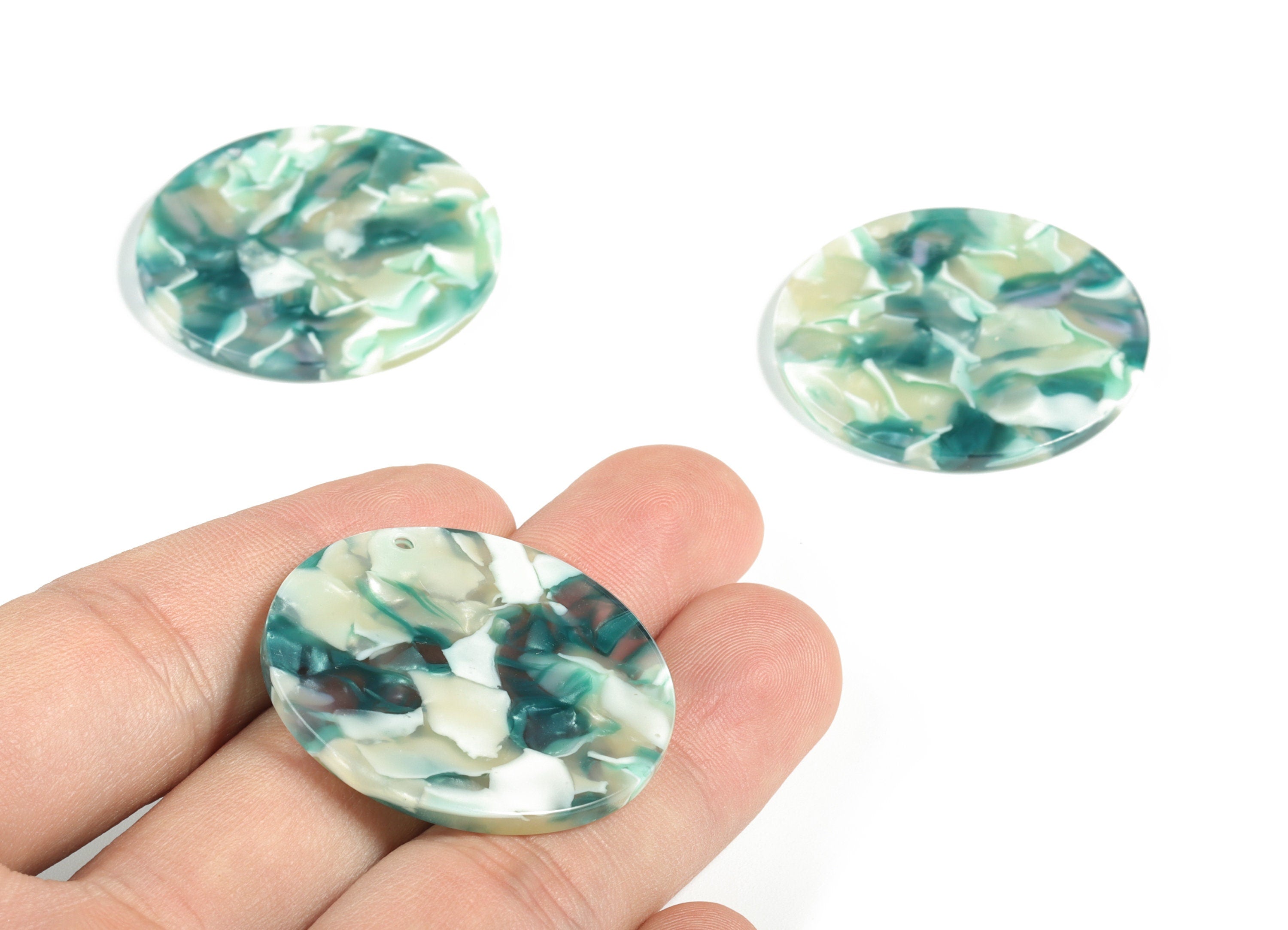 Acetate Round Charms - Coin Earrings and Pendant - Earring Findings - Jewelry Supplys - Color Code: A562 - 34.02x34.02x2.38mm - AC1135-A562 - DOMEDBAZAAR