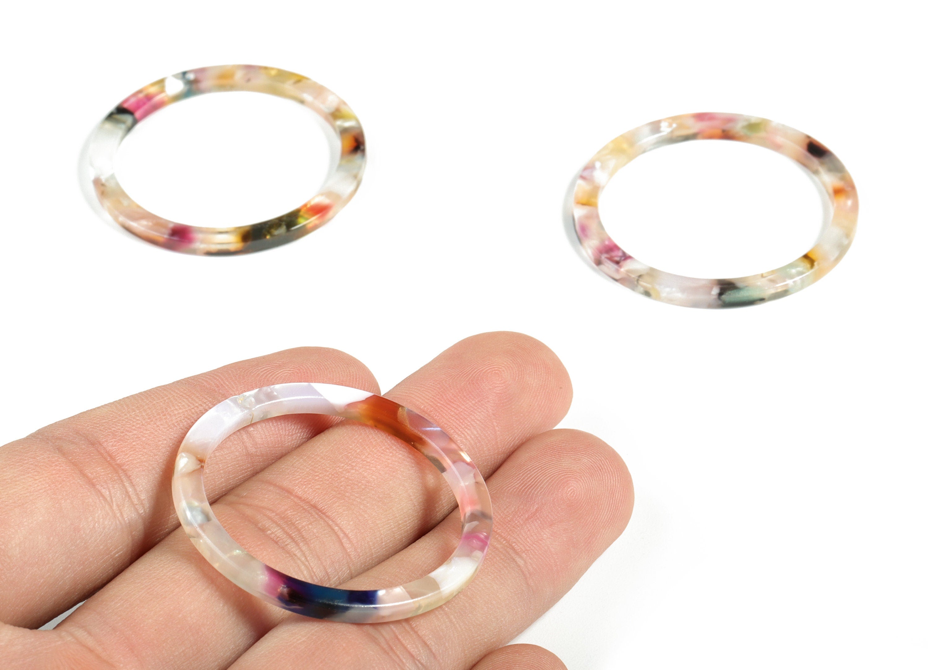 Acetate Circle Charms - Circle Earrings and Pendant - Earring Findings - Jewelry Supplies - Color Code:A59 - 36.5x36.5x2.6mm - AC1120-A59 - DOMEDBAZAAR